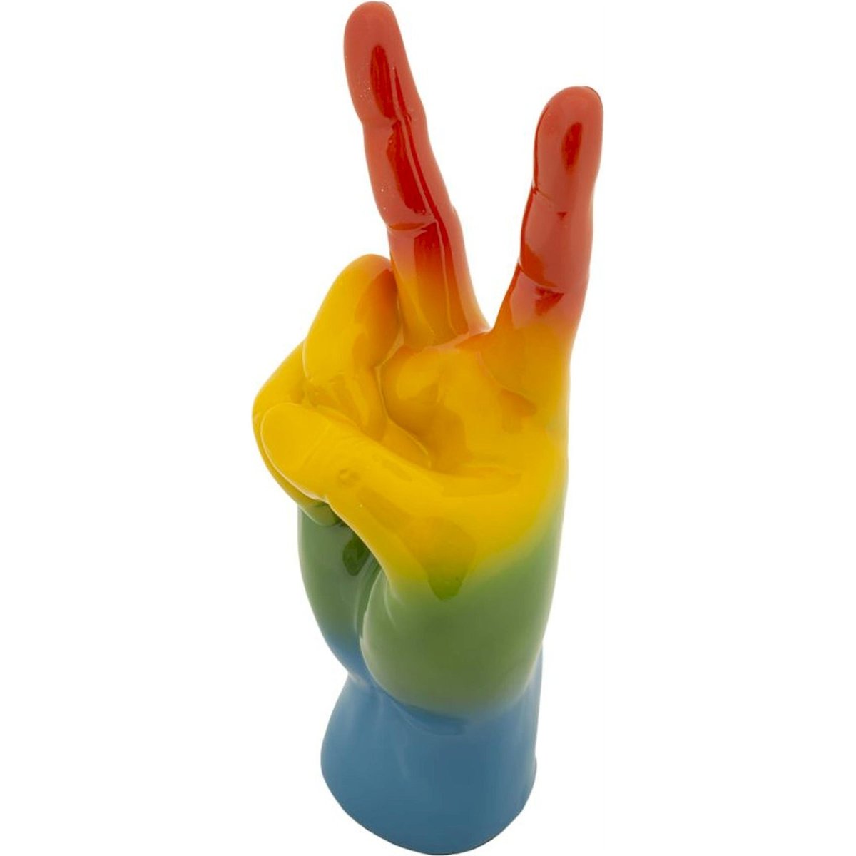 Sculpture main victoire finition brillante MODERN multicolore arc en ciel, RECOLLECTION