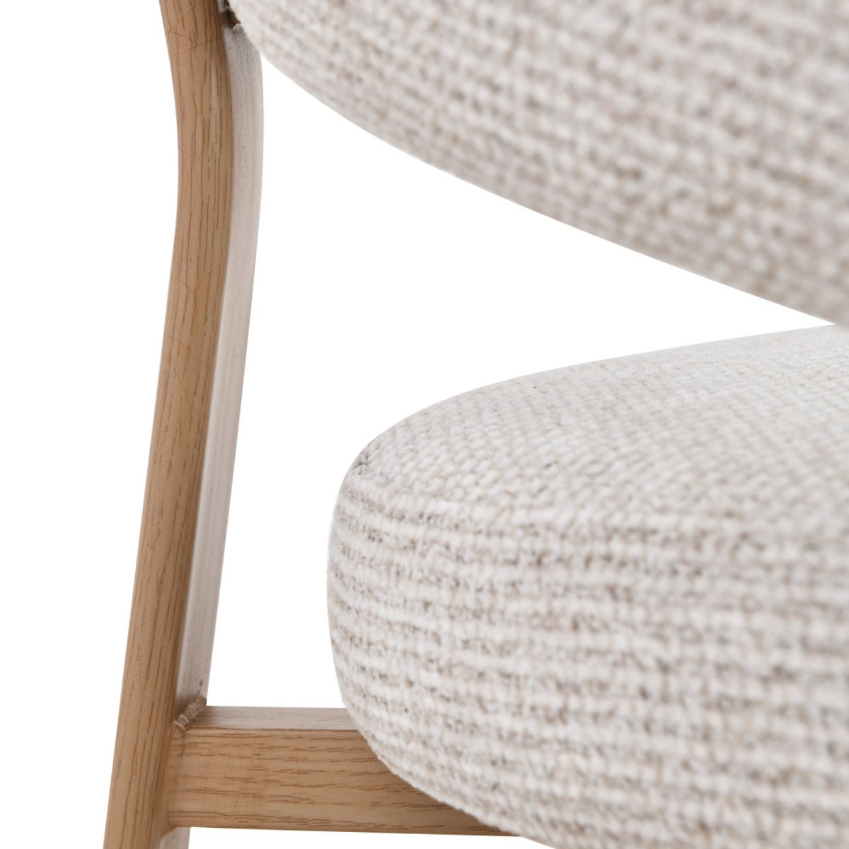 Lot de 2 fauteuils de table en tissu piètement effet bois clair- EMBO beige chiné, DRAWER