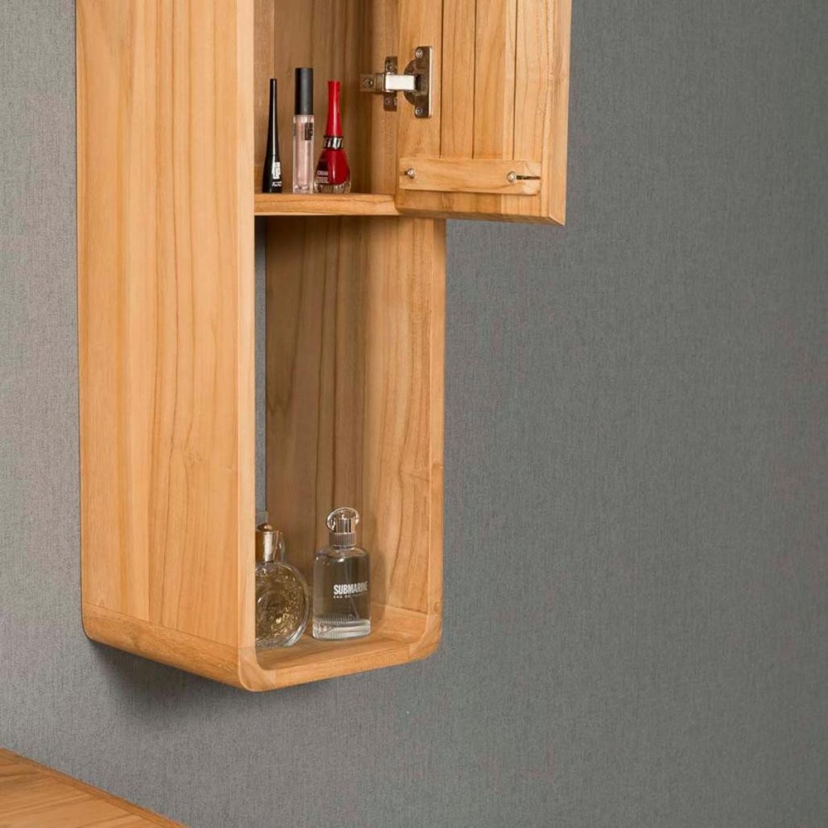 Colonne suspendu en teck rectangle de MILO naturel, WANDA COLLECTION