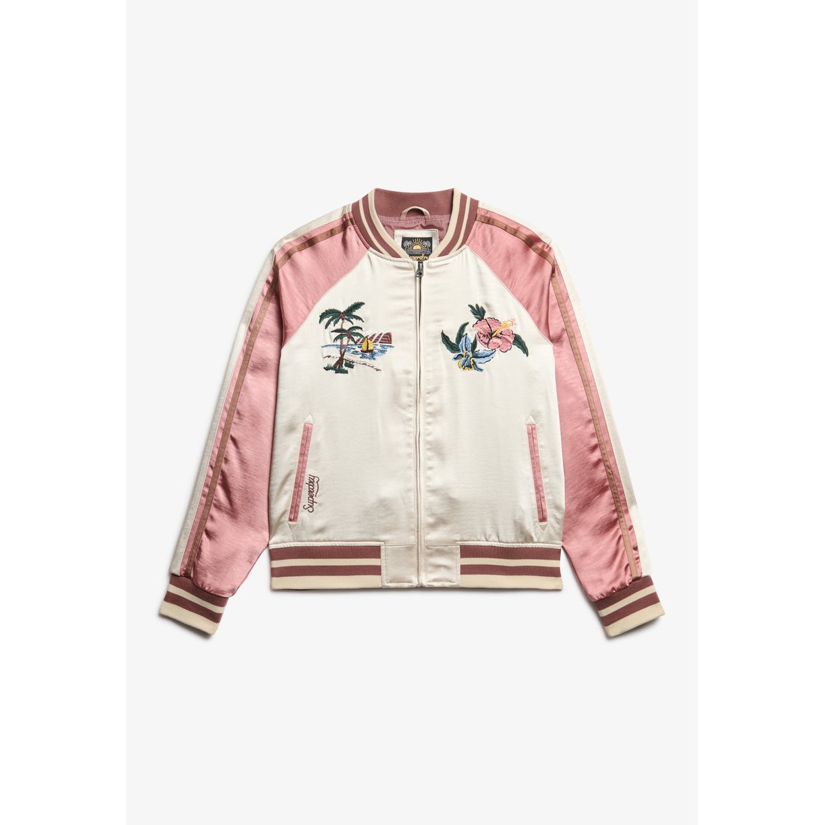 Bomber brodé Suikajan riz blanc, SUPERDRY