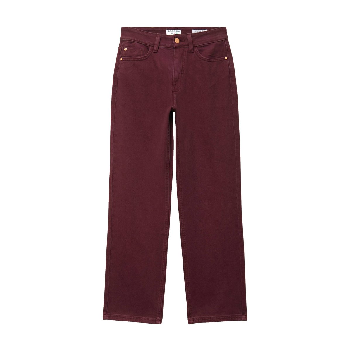 Jeans droit 7/8ème taille standard bordeaux, BONOBO