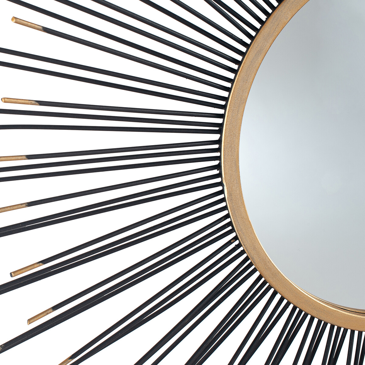 80cm Black Starburst Round Wall Mirror black/gold, ÉDITÉ