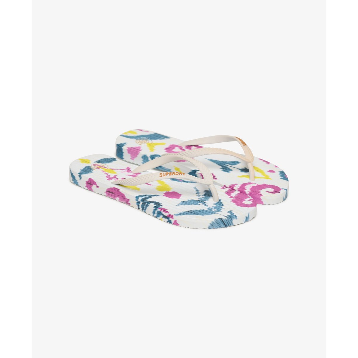Tongs à Imprimé Intégral blanc ikat floral, SUPERDRY