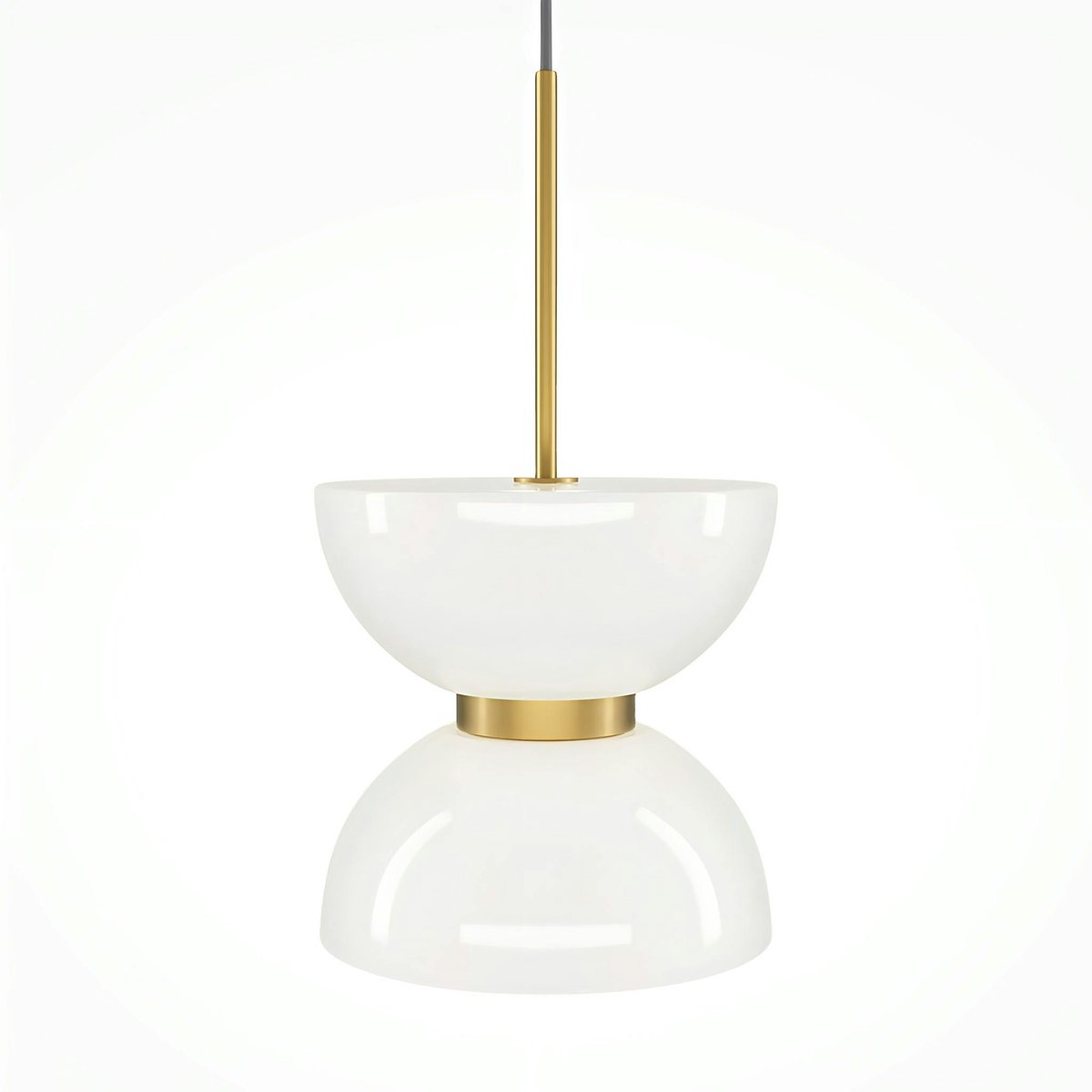 Suspension moderne métal/verre forme sablier ENID doré, PIER IMPORT