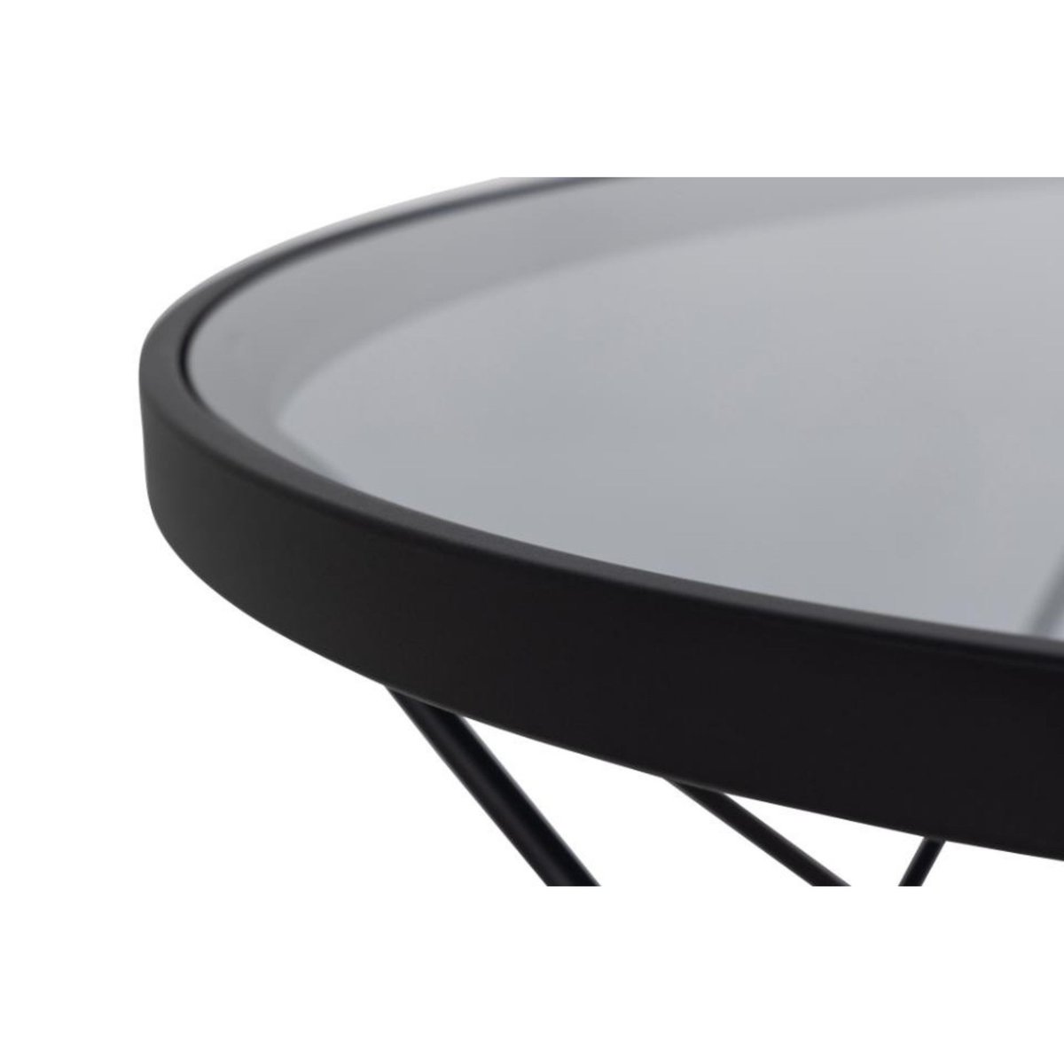 Table basse ronde en verre et métal noir D80 - BENNY noir, HELLIN, DEPUIS 1862