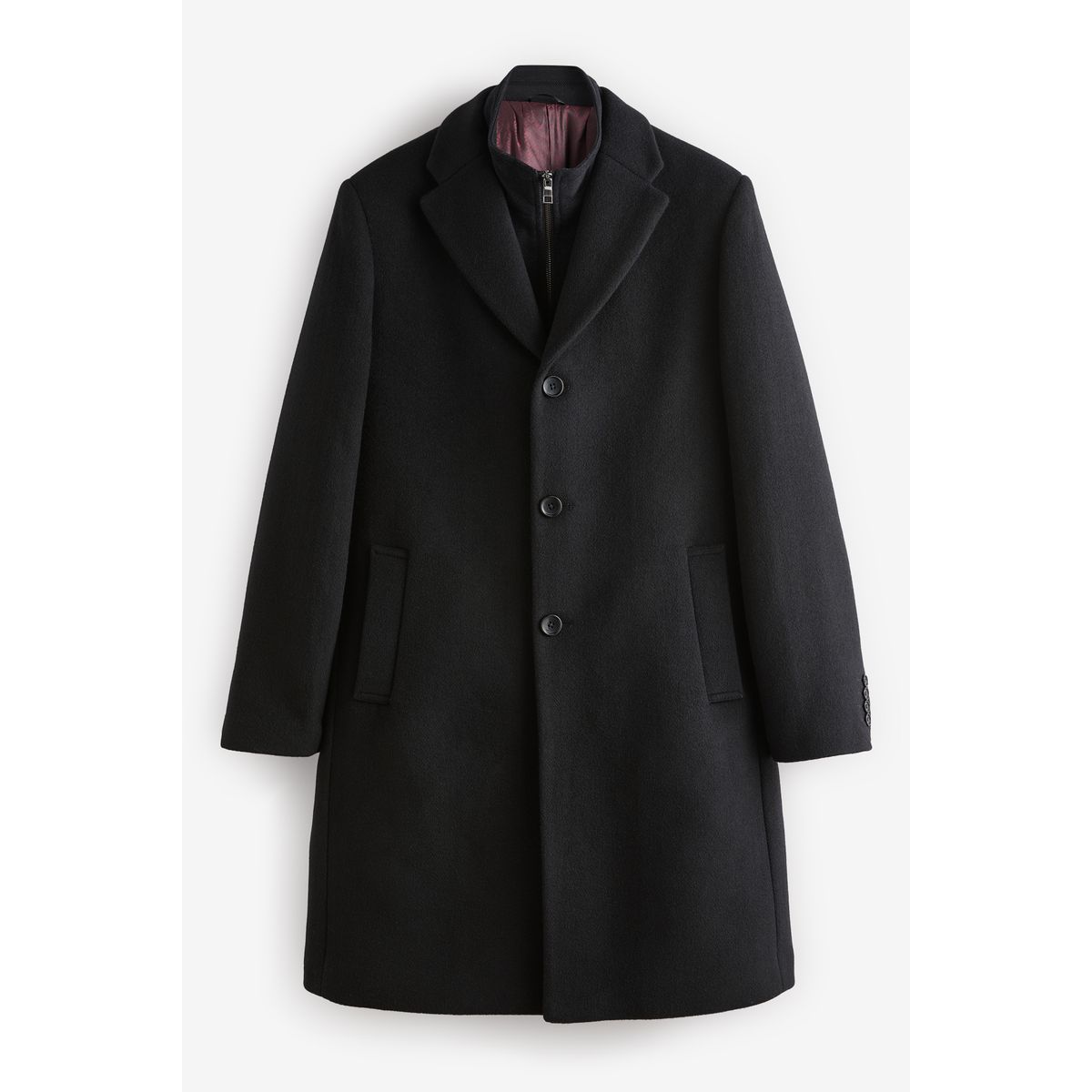 Manteau matelassé à col cheminée noir, NEXT