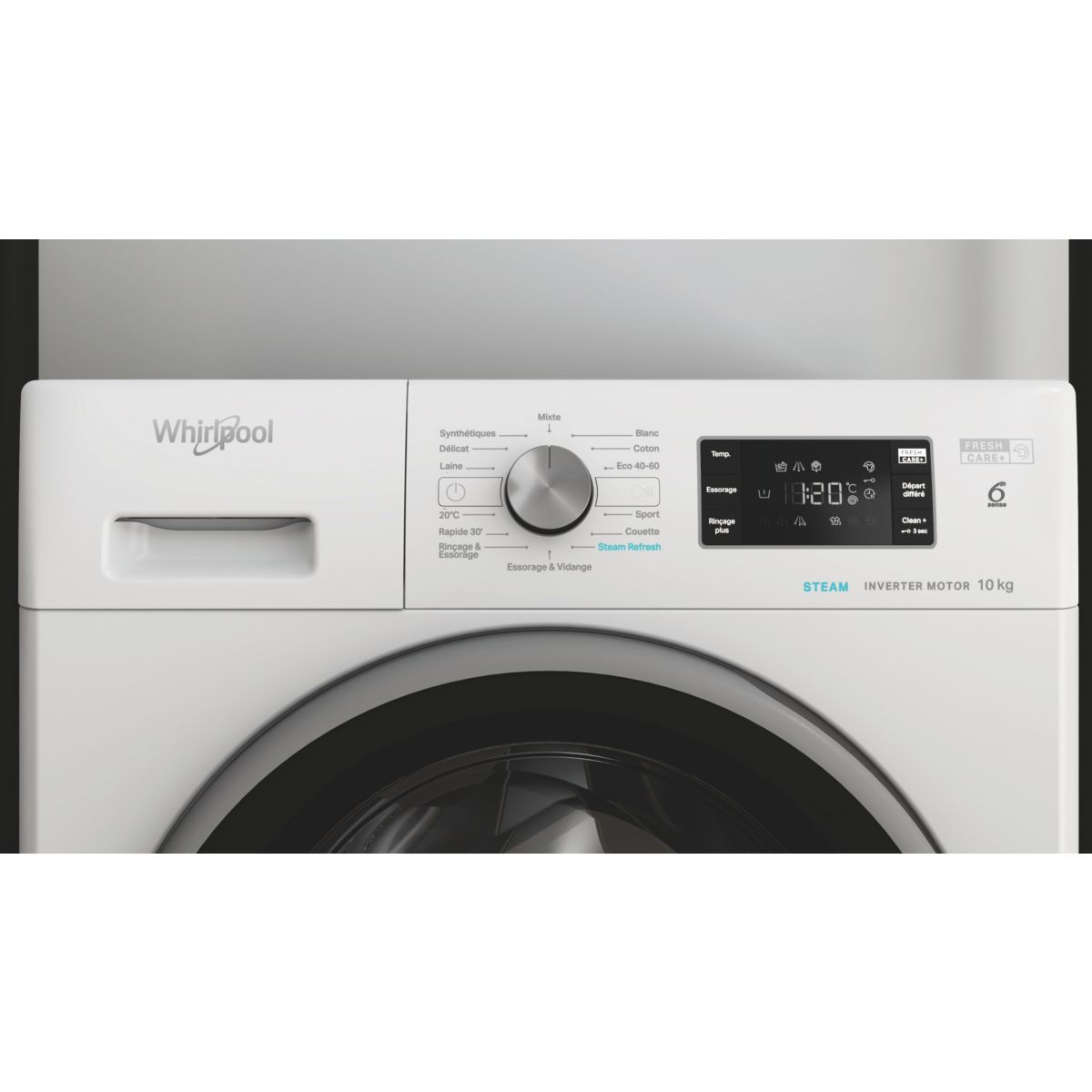 Lave linge hublot FFBD10469BSVFR blanc, WHIRLPOOL