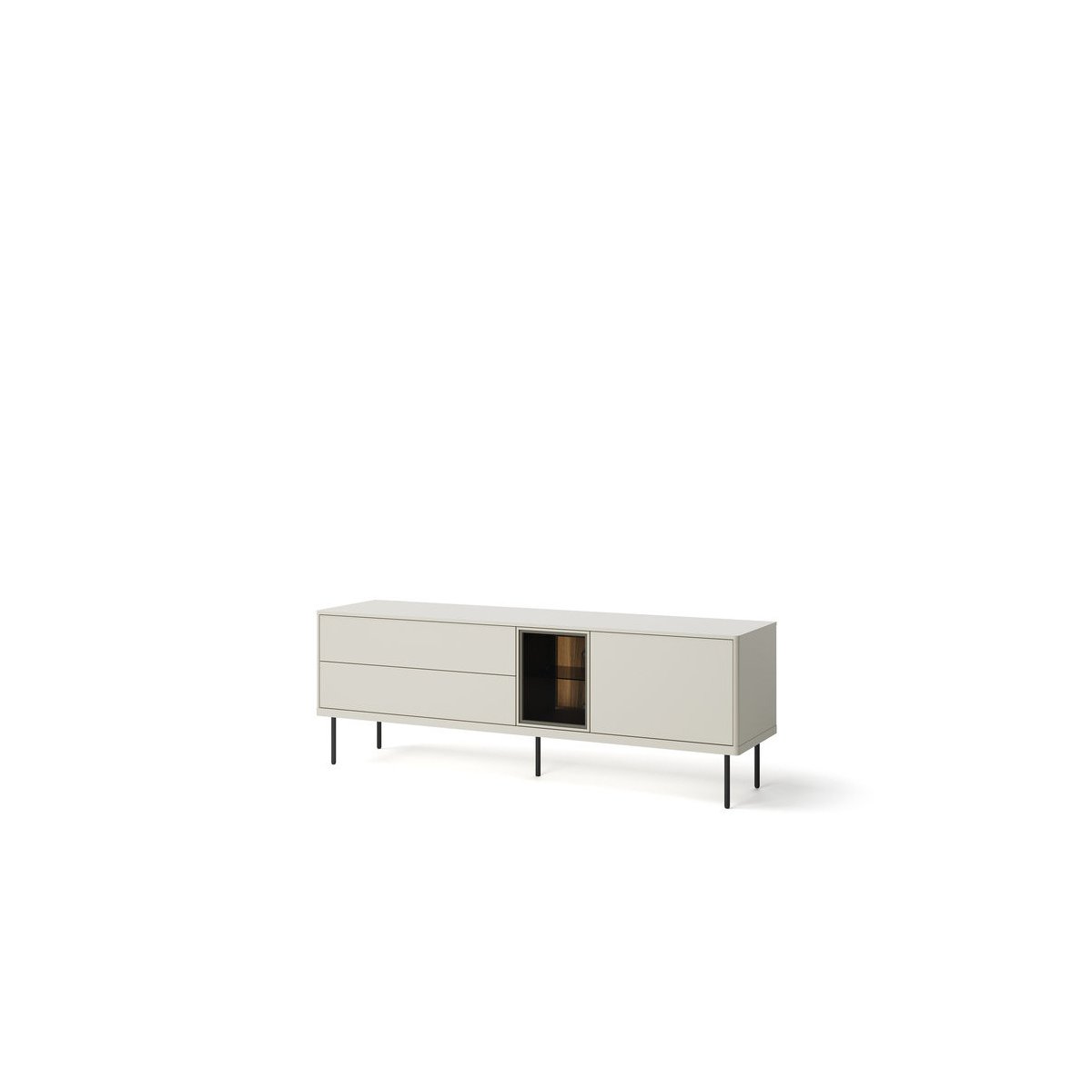 Meuble TV 161 cm panneaux de particules, ESPERA cachemire mat, BOBOCHIC