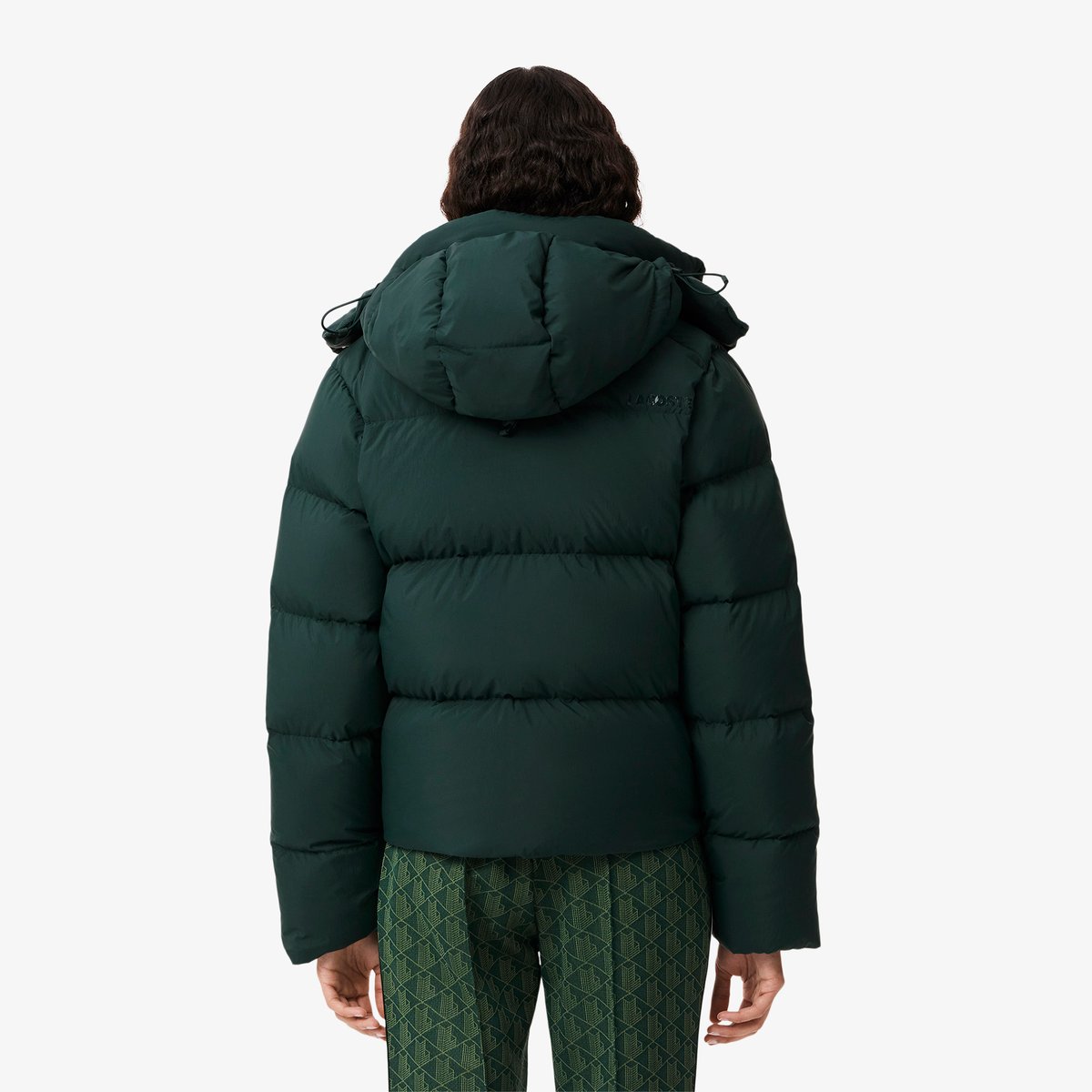 Doudoune à capuche relaxed fit duvet vert-yzp, LACOSTE