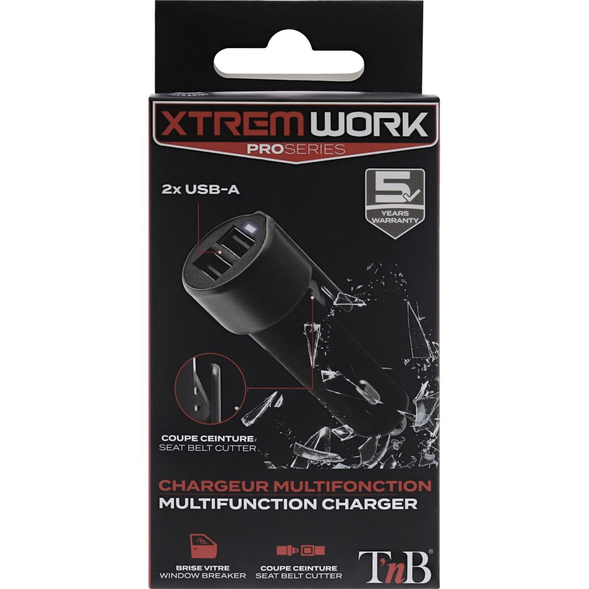 Chargeur allume cigare noir couleur unique, TNB