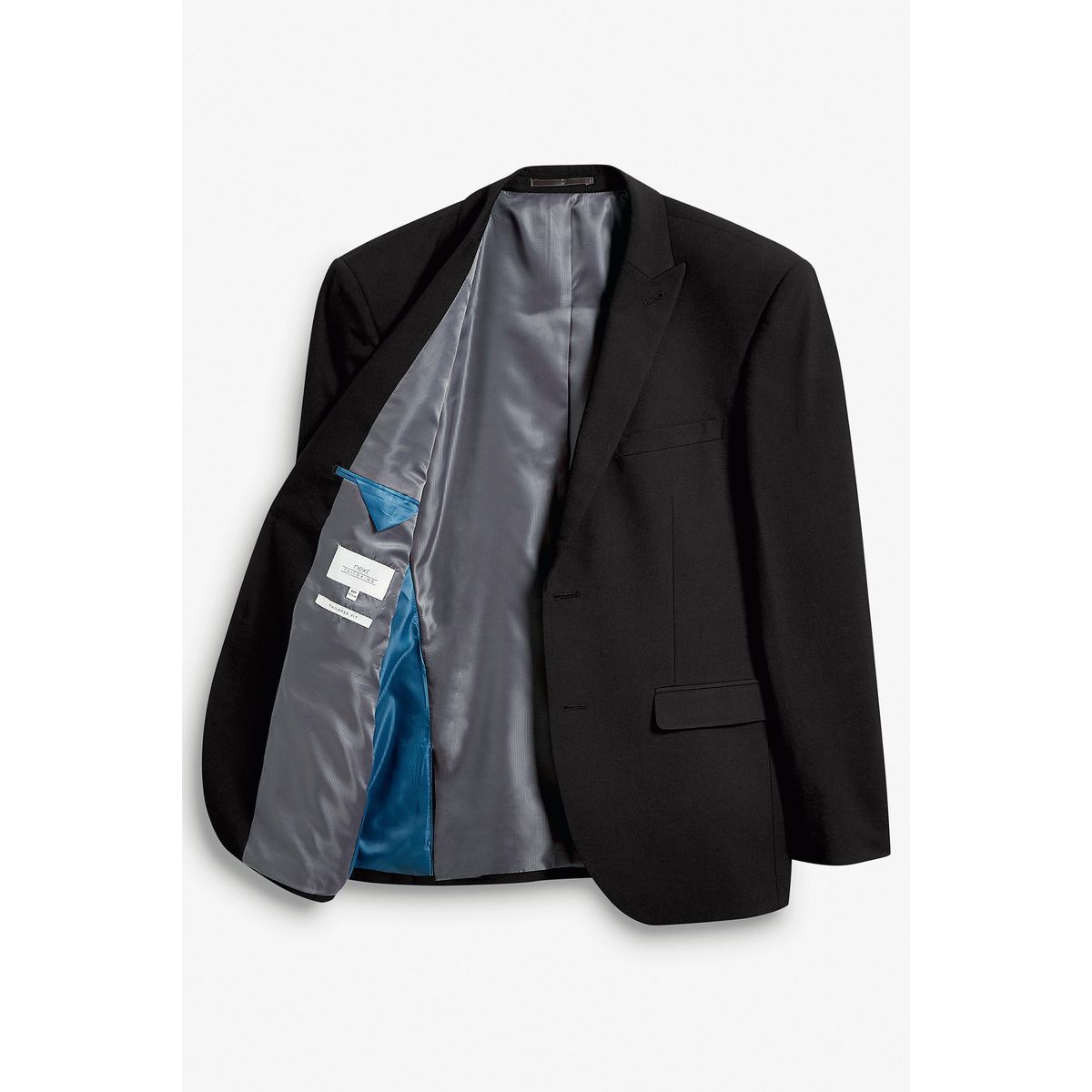 Veste de costume à deux boutons coupe ajustée noir, NEXT