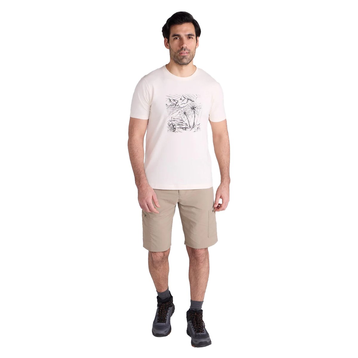 T-shirt en coton bio motif/style imprimé OCEAN DRIVE blanc cassé, MOUNTAIN WAREHOUSE