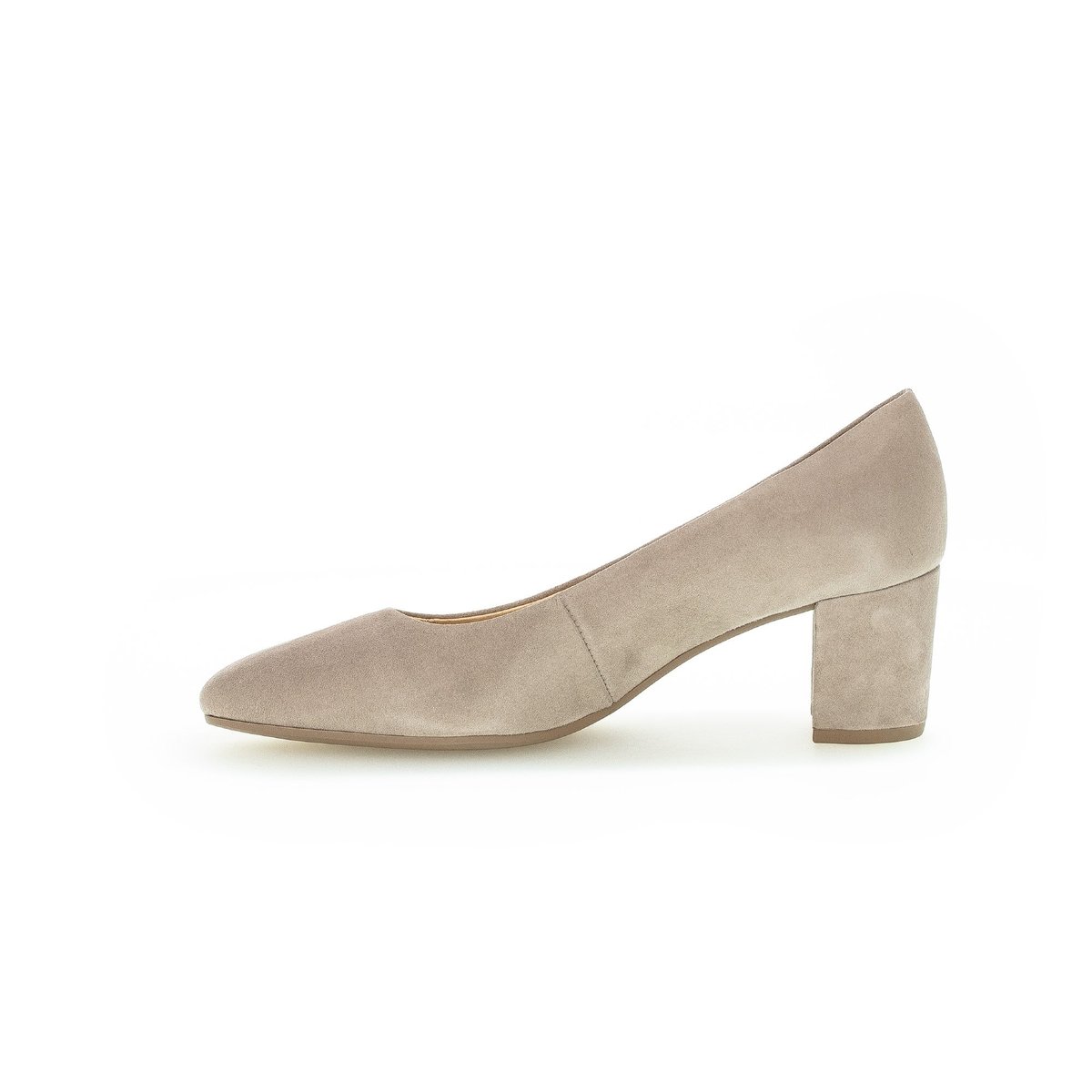 Escarpins en cuir à talon bloc recouvert beige, GABOR