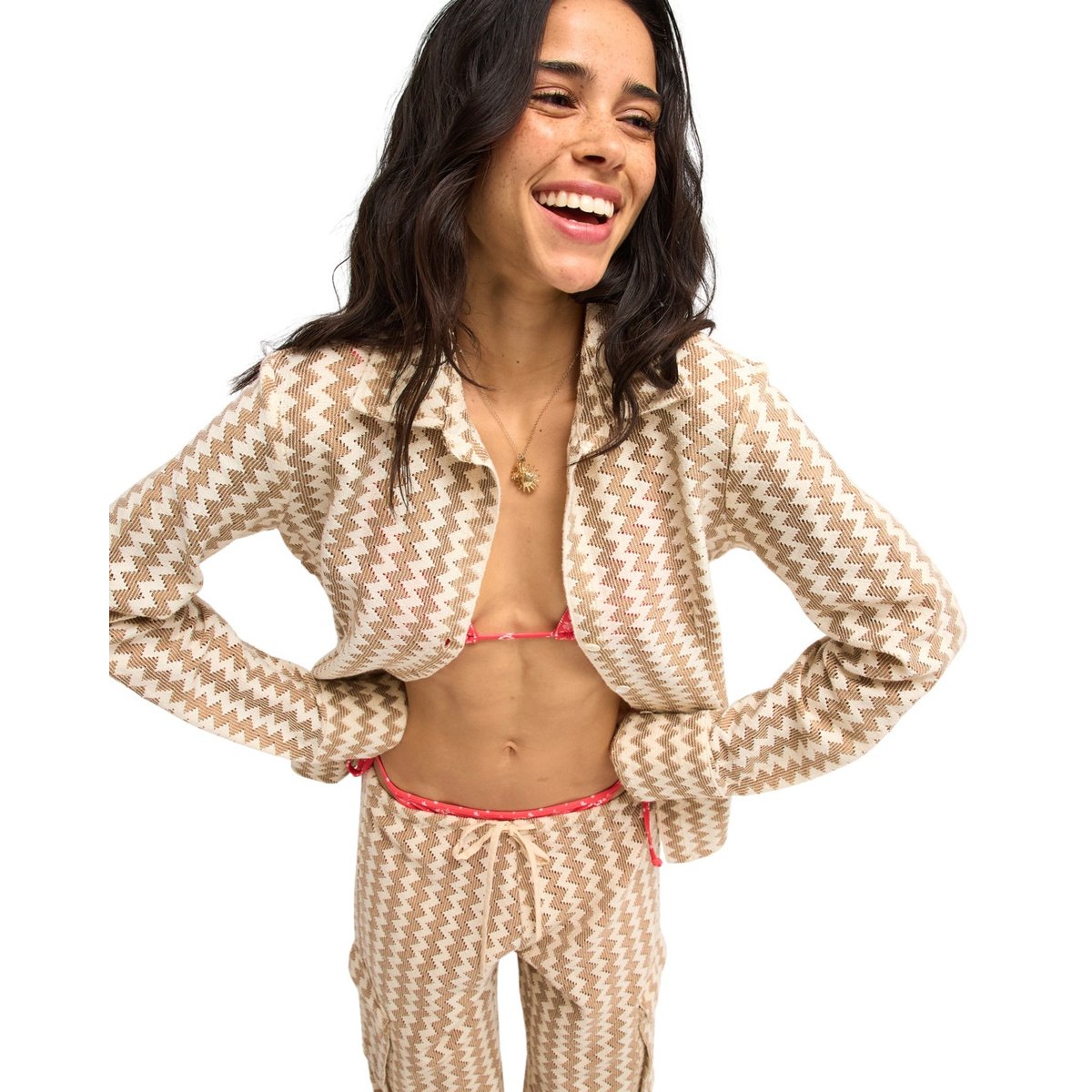 Chemise à crochet HOT SUMMER DAYS. marron brownie, ROXY