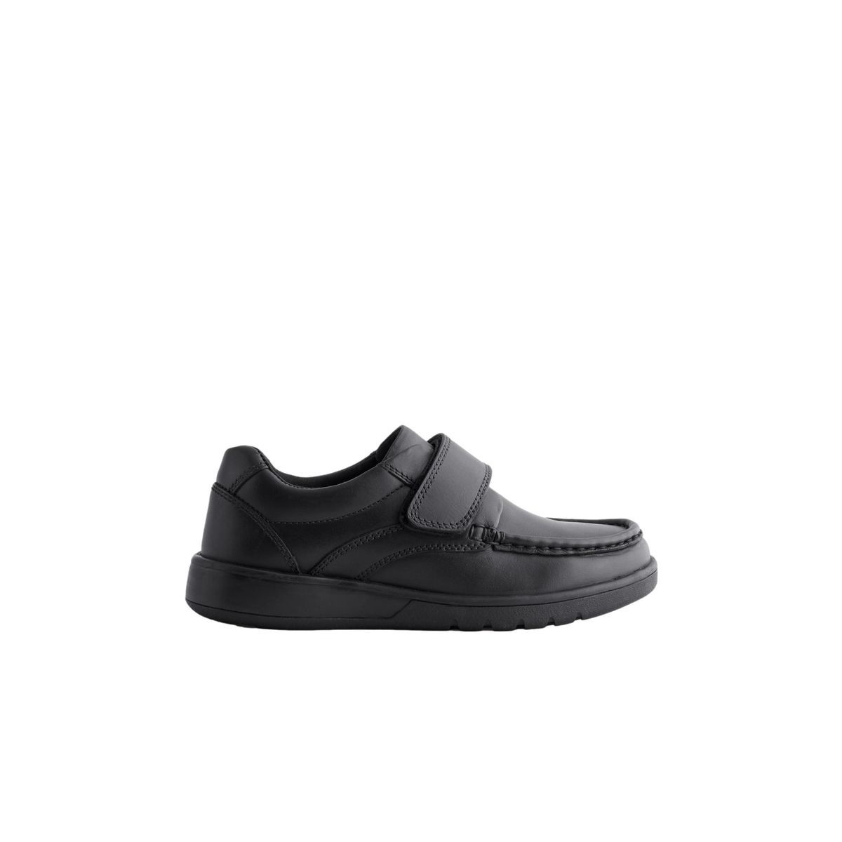 Chaussures en cuir à fermeture scratch noir, NEXT