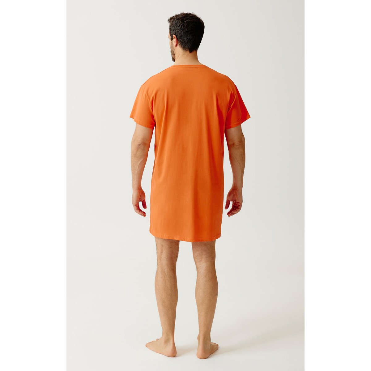 Maxi Tee-Shirt en jersey de coton léger imprimé Pilote de lit orange, ARTHUR