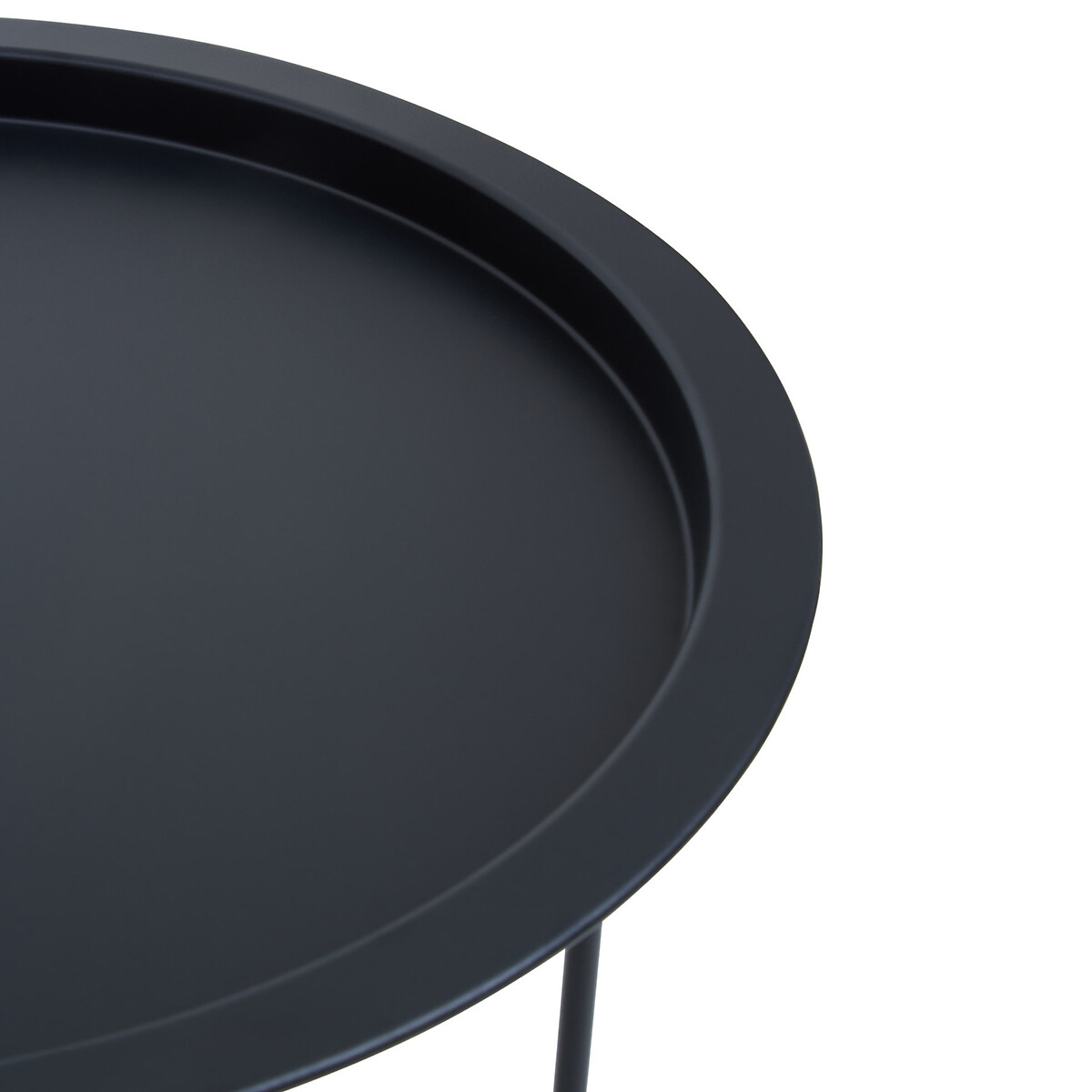 Jett Industrial Metal Round Tray Side Table black, SO'HOME
