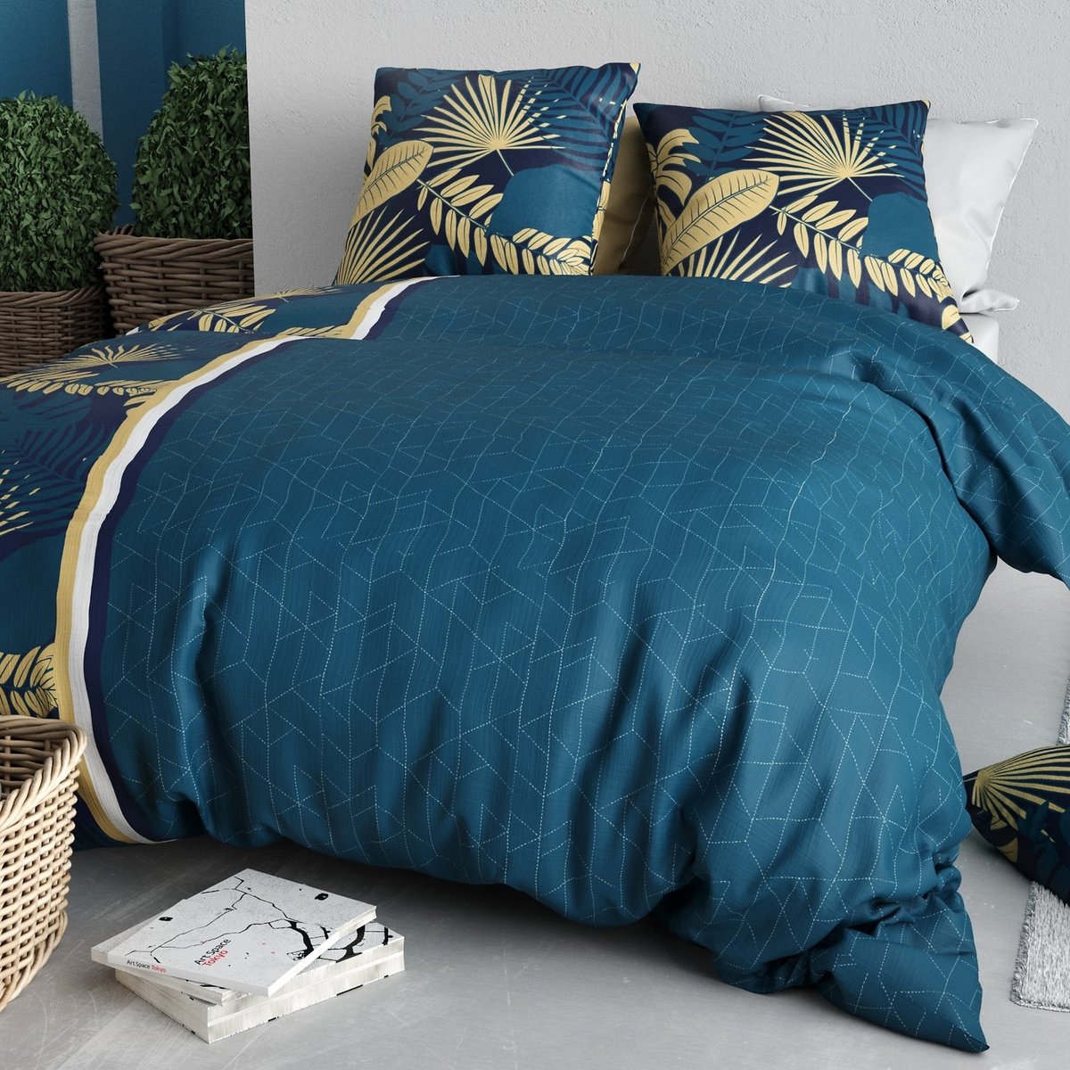 Parure de lit - Housse de couette Coton 57 fils multicolore, EDEN