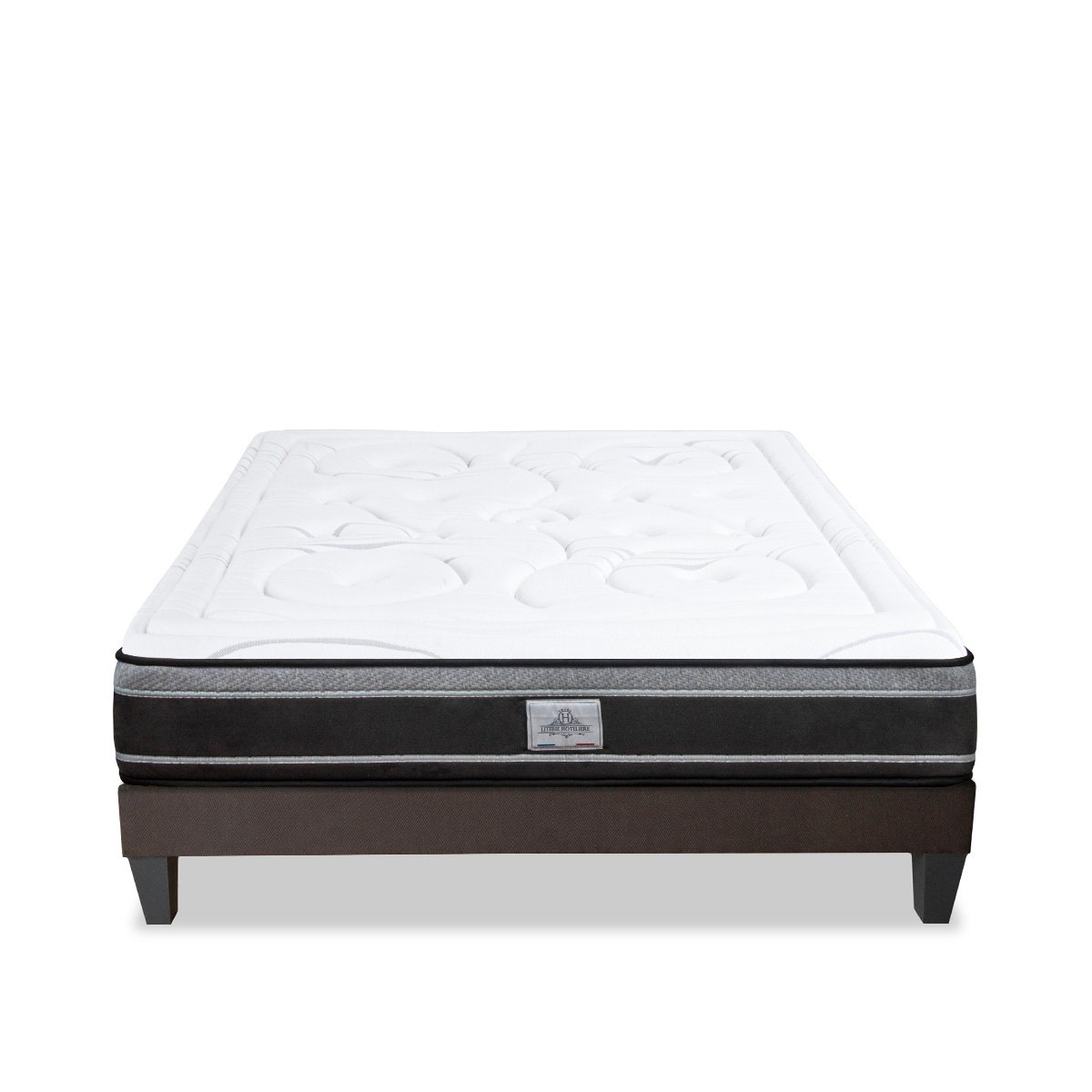 Ensemble DIVIN  Matelas Ressorts ensachés + Sommier Bois blanc, HYPSOM