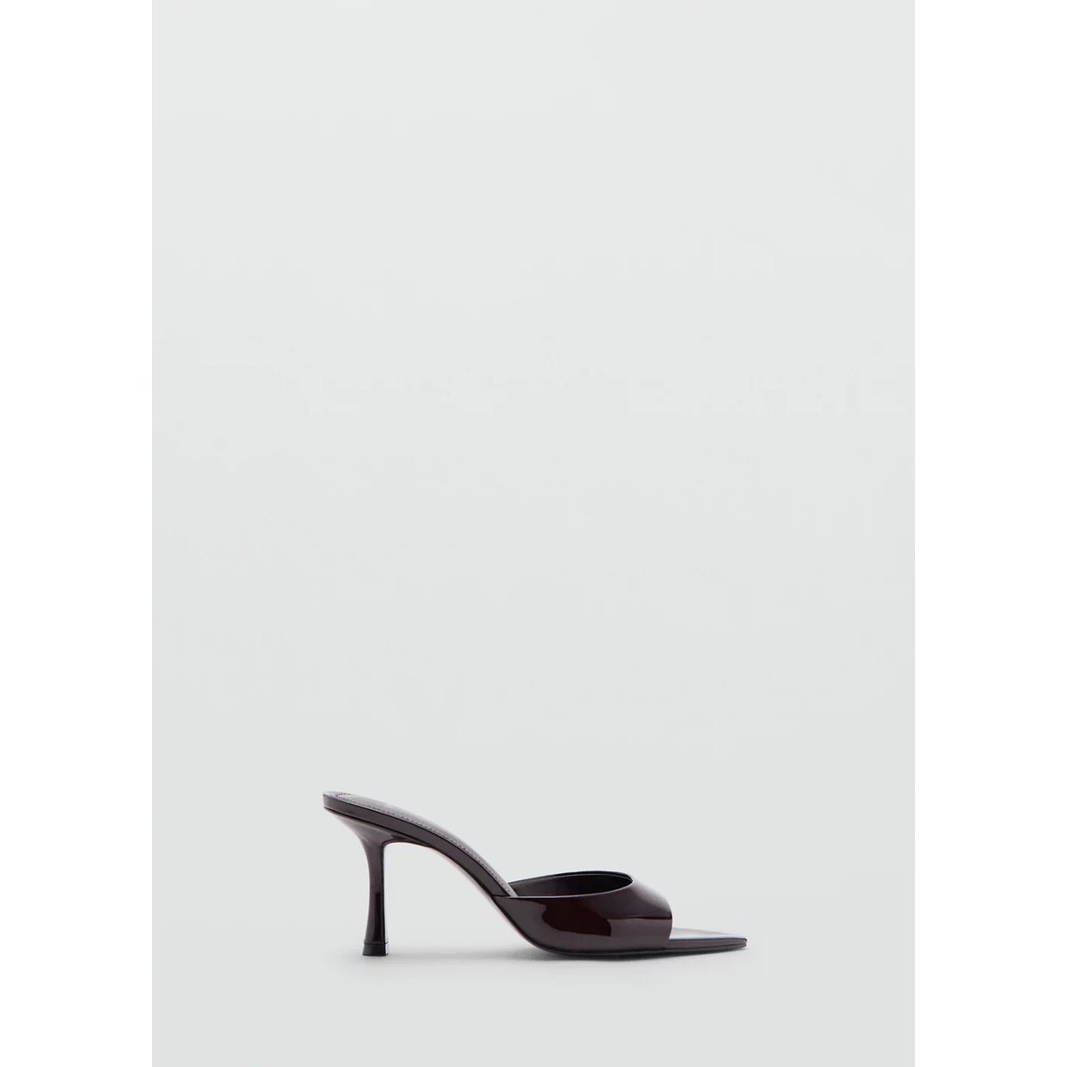 Sandales vernies à talon bordeaux, MANGO