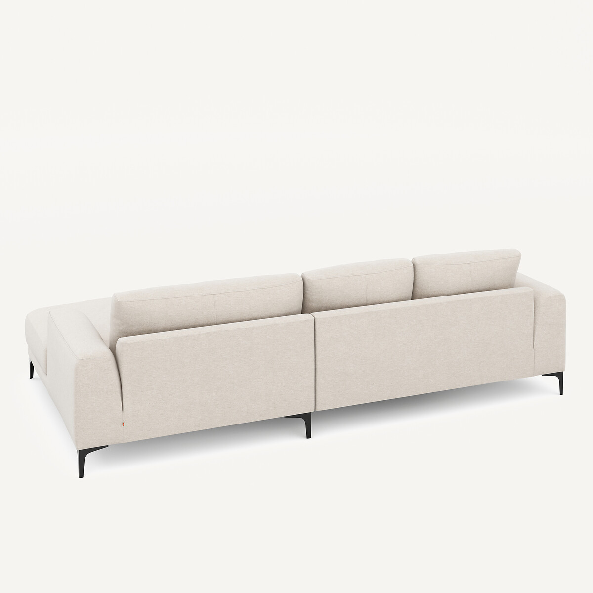 Canapé d'angle méridienne XL droit, en toile chinée, MARSILE ivoire, AM.PM