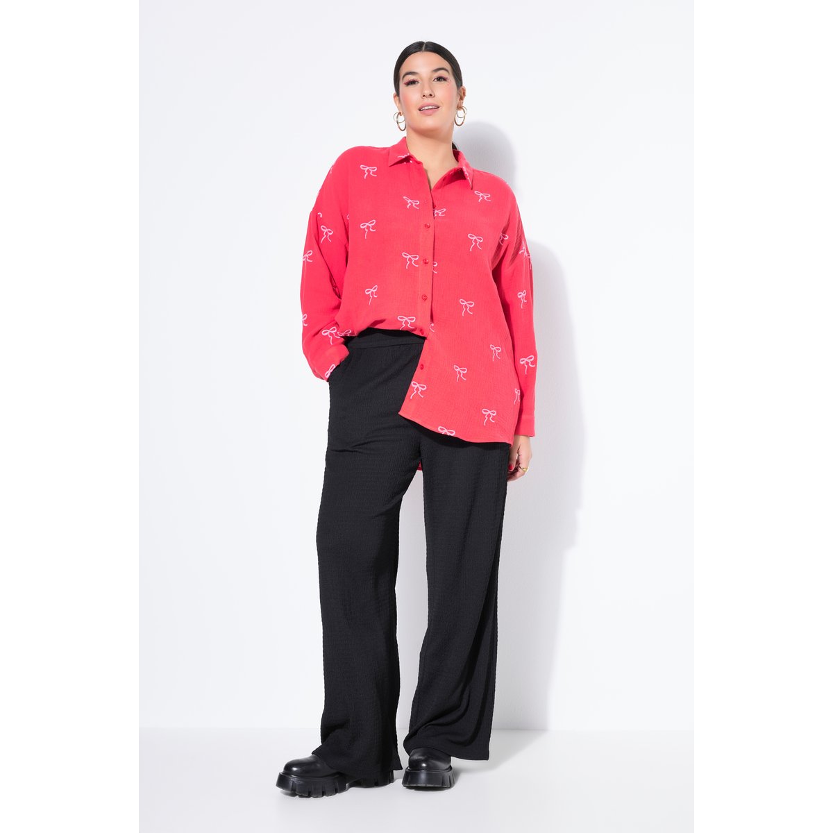 Pantalon large à taille élastique noir, STUDIO UNTOLD