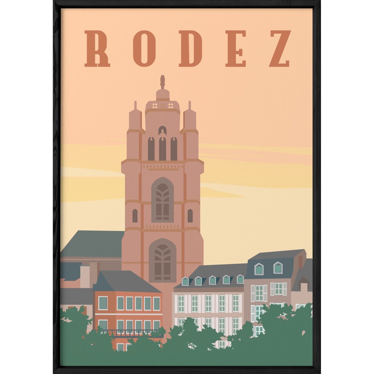 Affiche ville Rodez blanc, L'AFFICHERIE