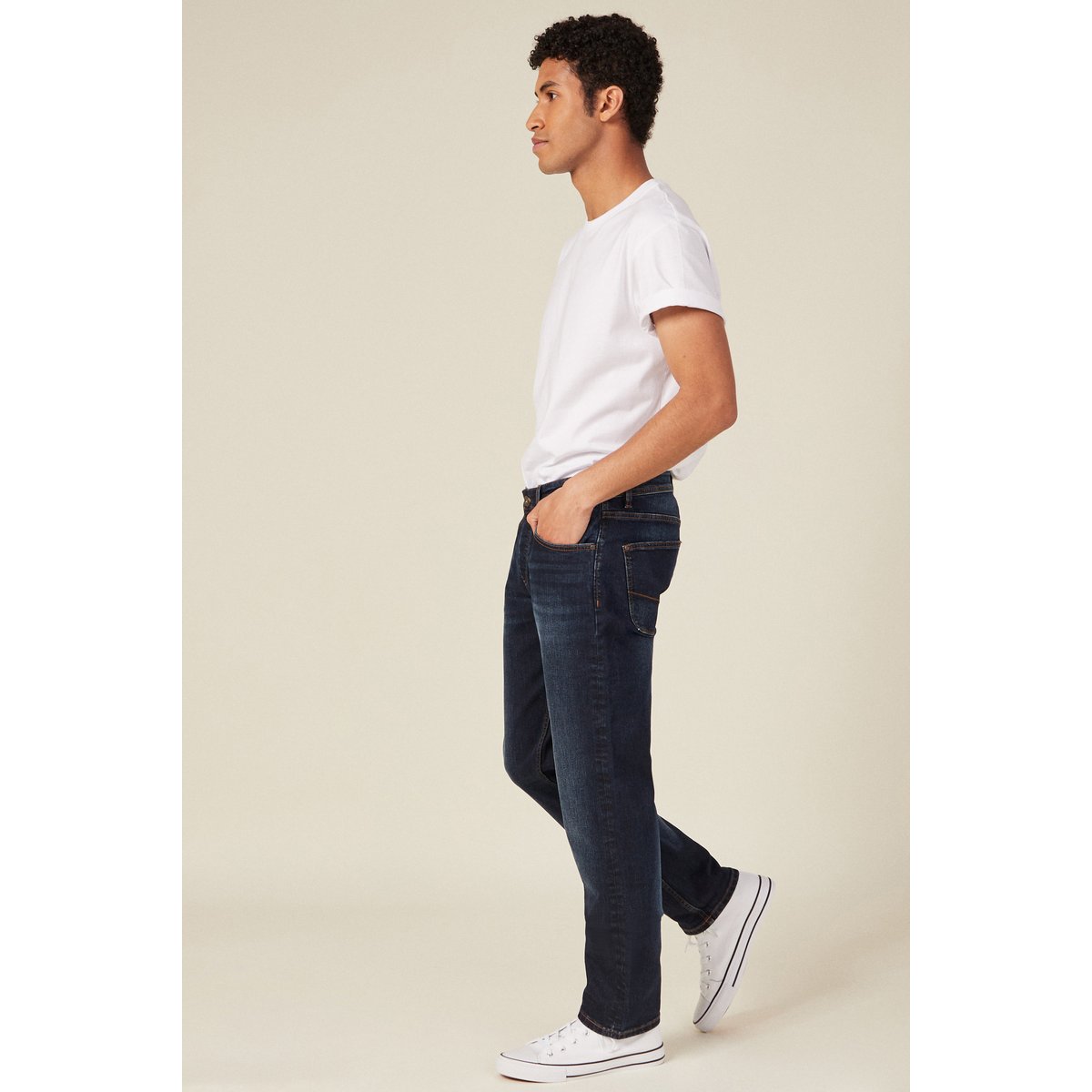 Jeans straight longueur 32 denim brut, BONOBO