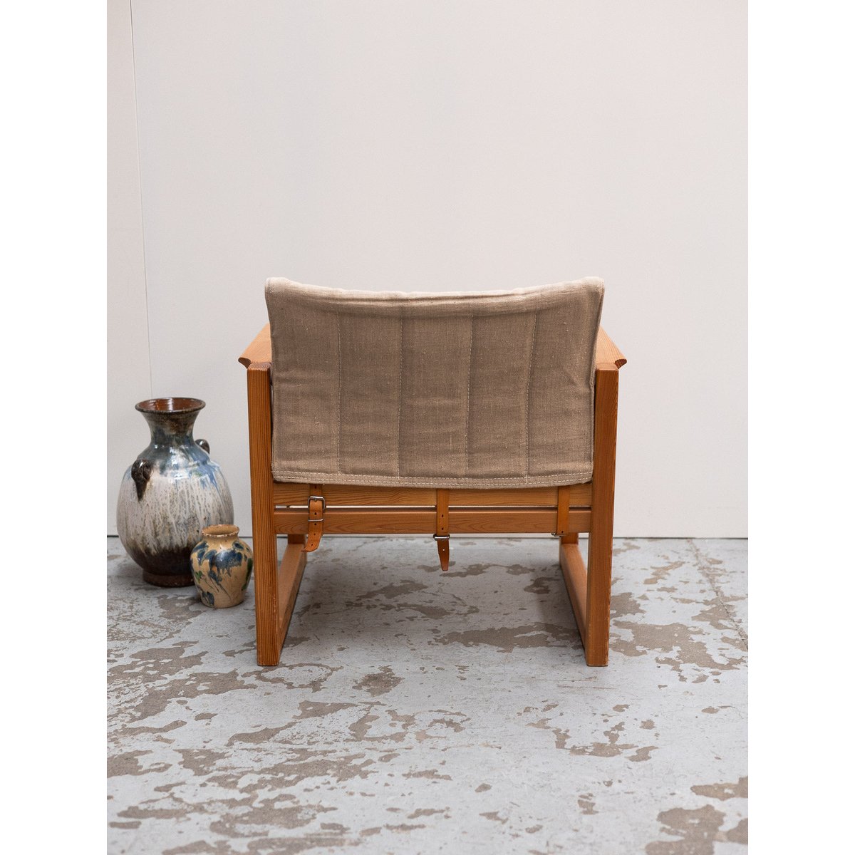 Fauteuil safari Ernest N°1637 - Bon état bois clair, DEBONGOUT