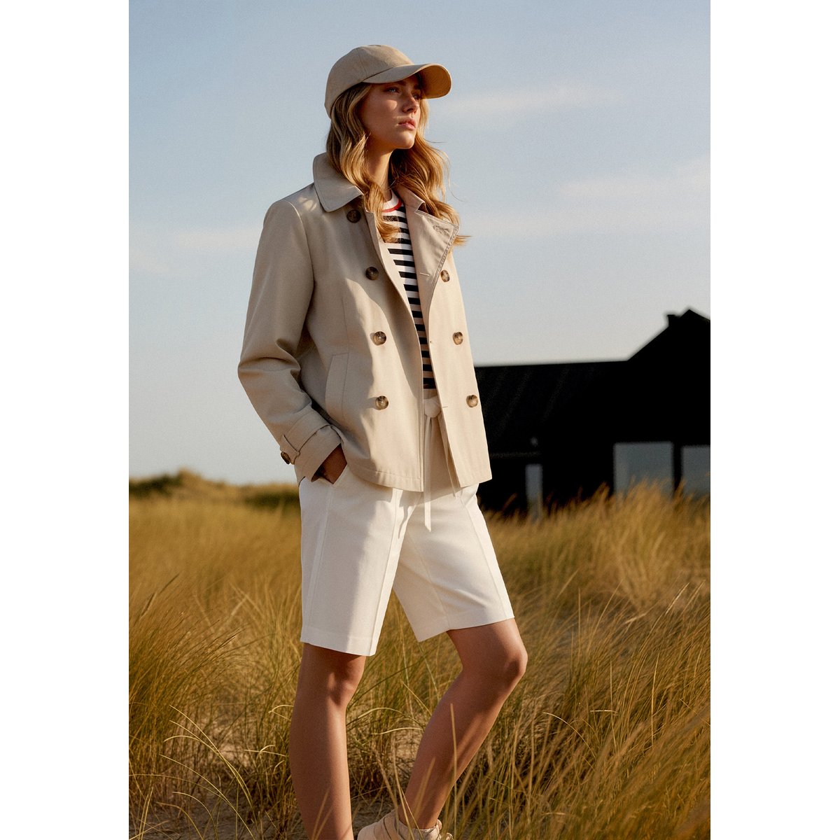 Manteau court à col white sand, BETTY BARCLAY