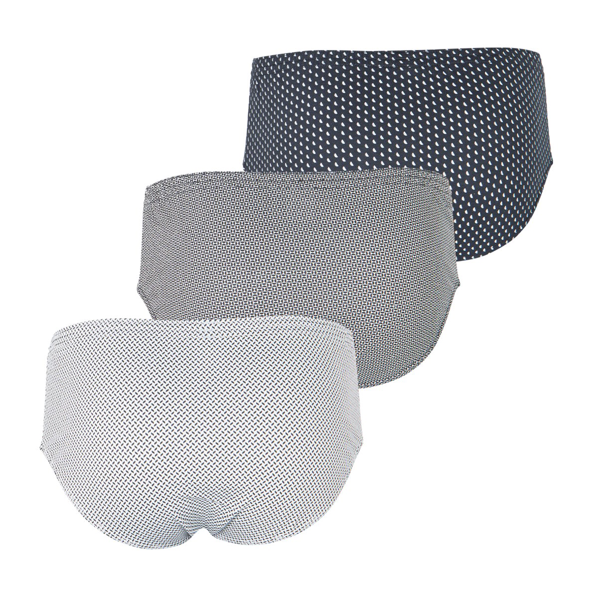 Slips, lot de 3, taille haute fermé TRIO ESSENTIEL gris-noir, EMINENCE