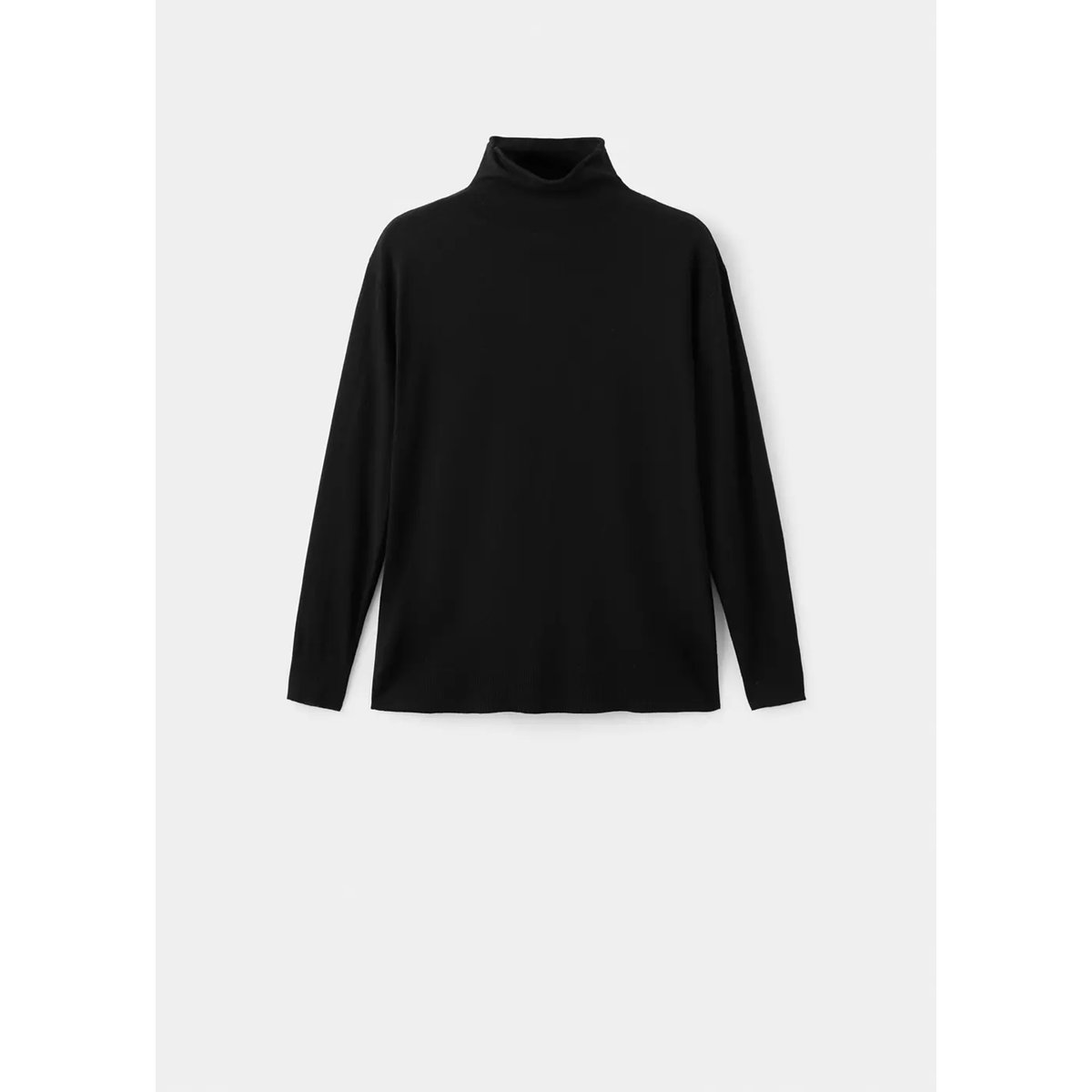 Pull-over maille col montant noir, MANGO