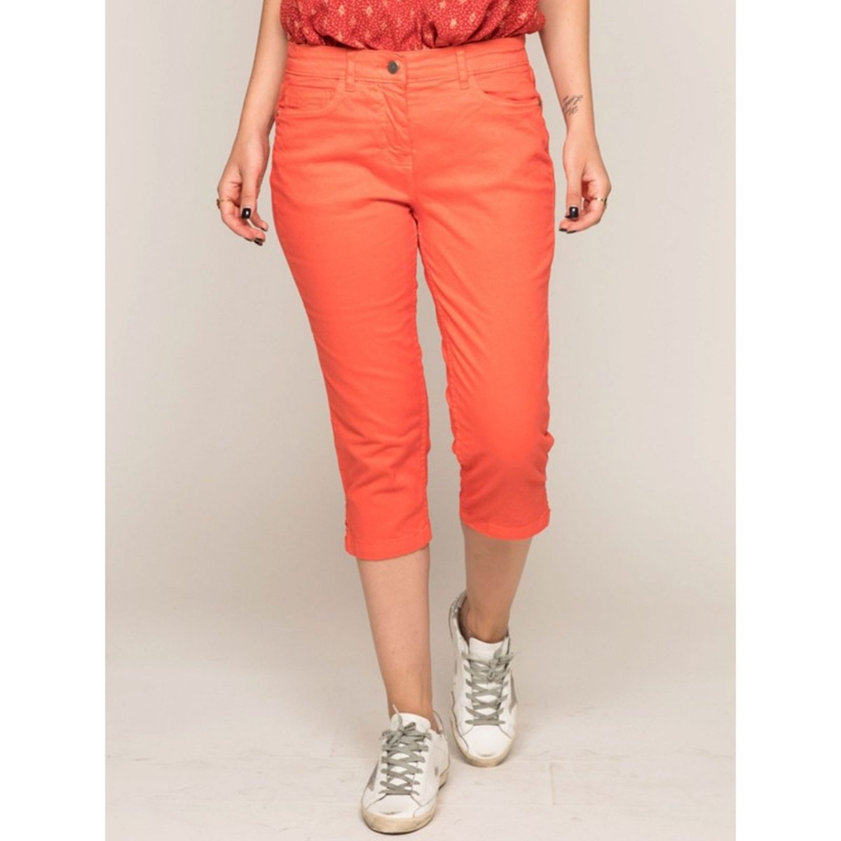 Pantacourt Slim Ximi rouge corail, RITCHIE