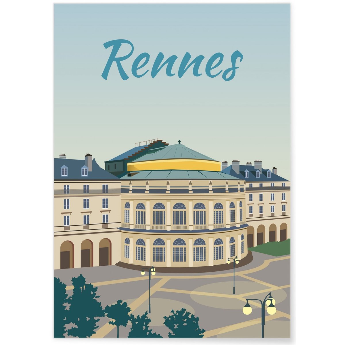 Affiche ville Rennes 2 blanc, L'AFFICHERIE
