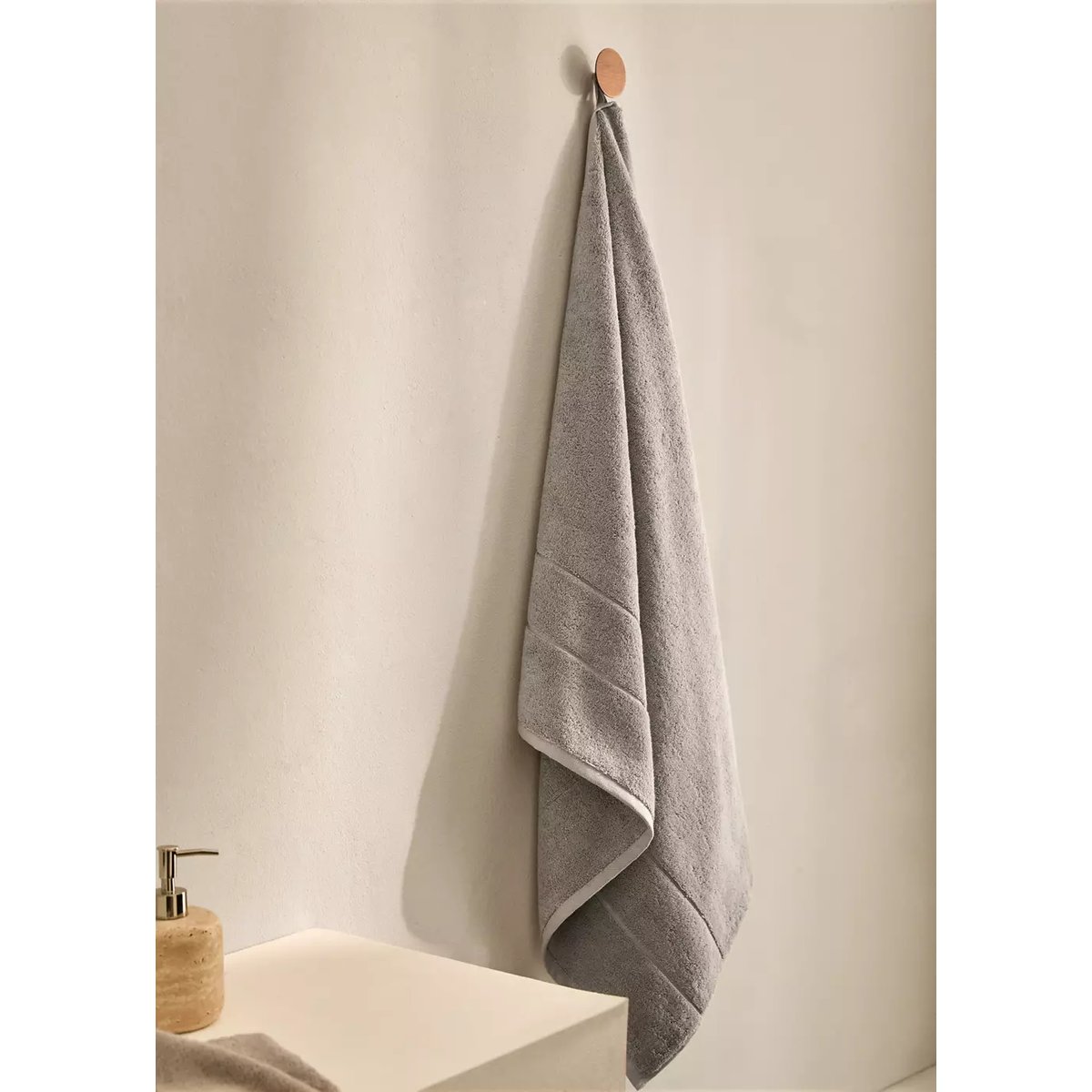 Drap bain 100 % coton gris, MANGO HOME