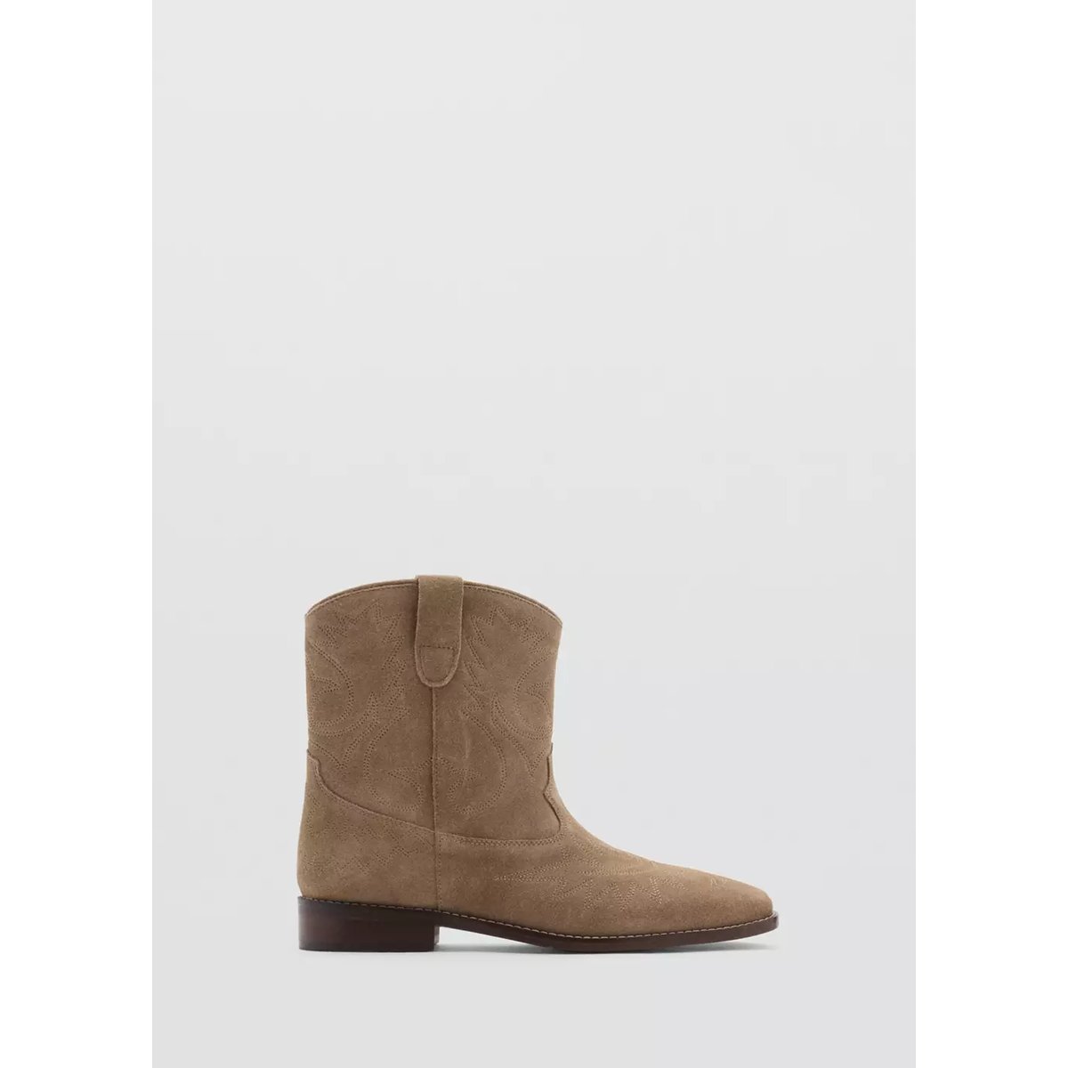 Bottines cuir et croûte de cuir sable, MANGO TEEN