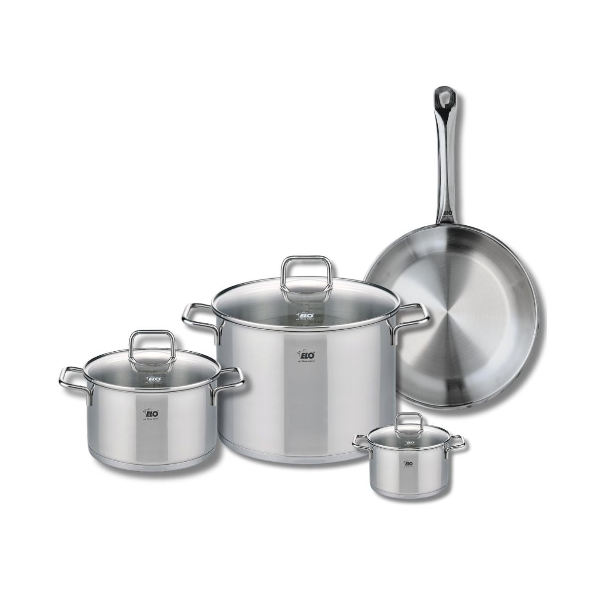 Batterie 1 poêle 28cm + 3 faitouts 12/20/26cm PROFI CITRIN inox, ELO