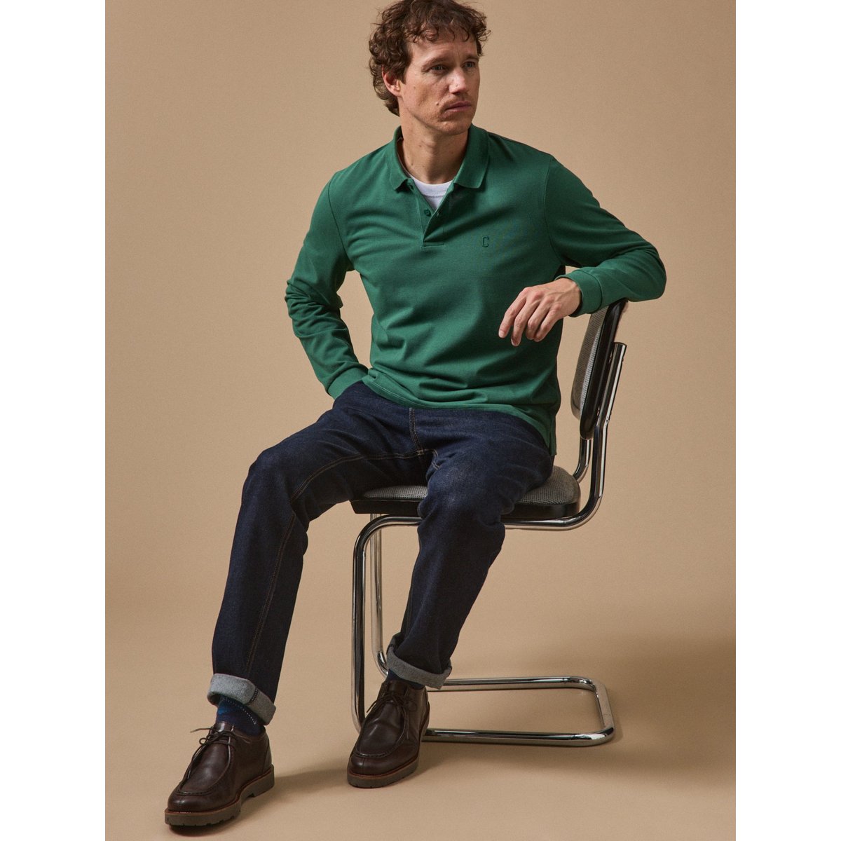 Polo maille piquée coton biologique vert, CYRILLUS