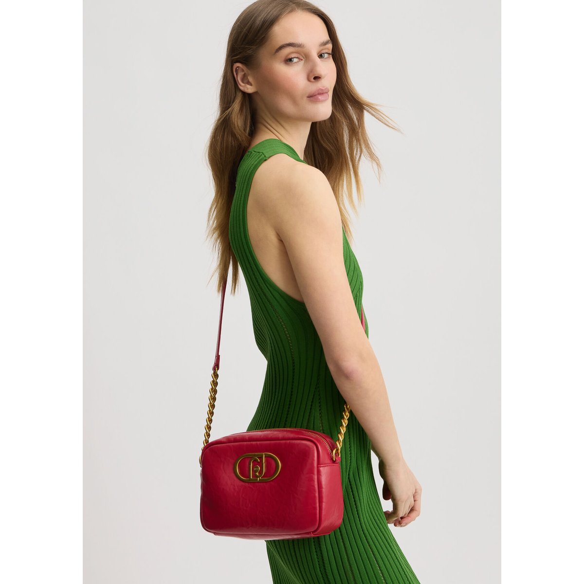Sac à bandoulière format moyen LaPuffy rouge, LIU JO