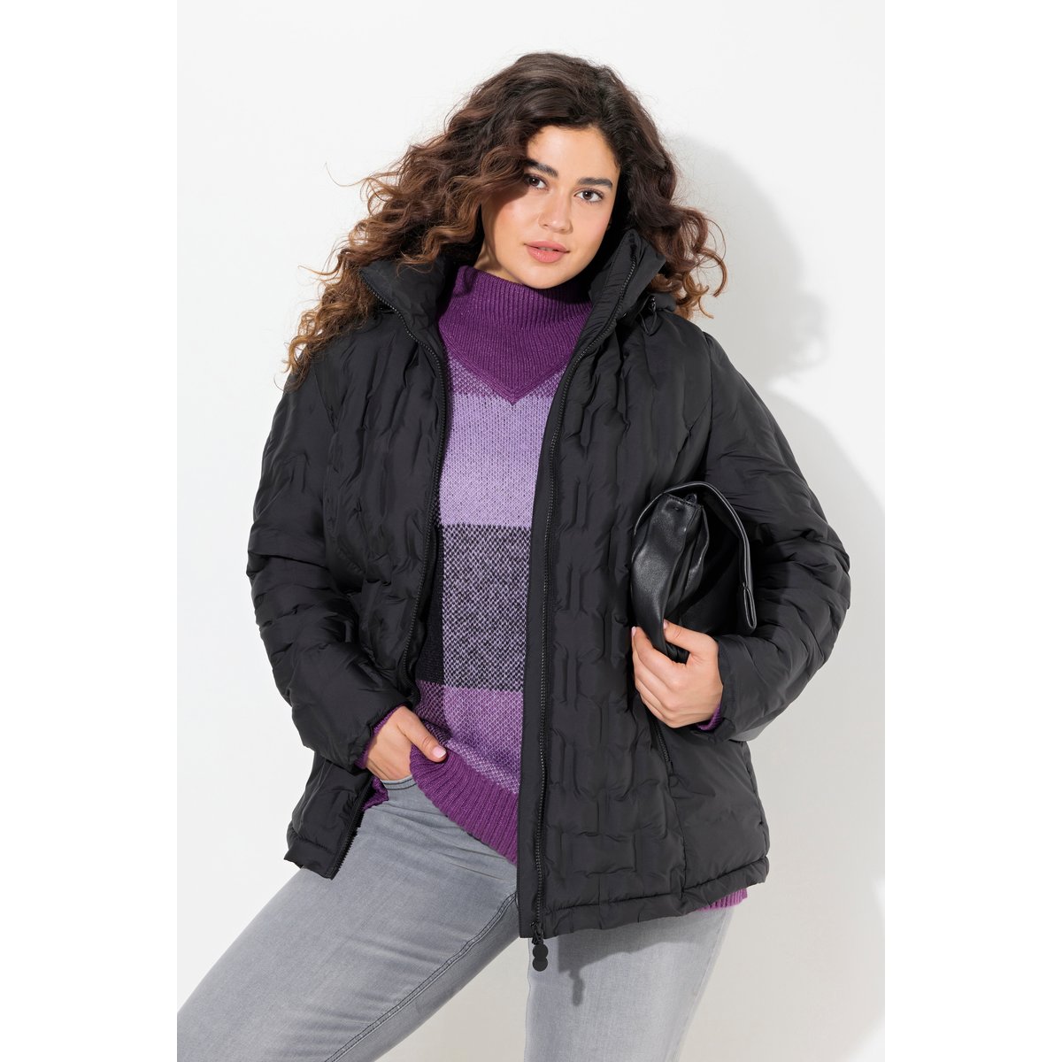 Manteau HYPRAR à capuche noir, ULLA POPKEN