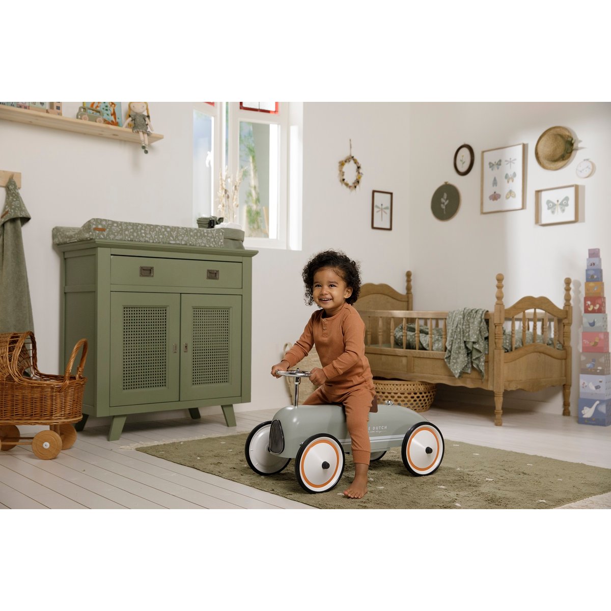 Voiture Rétro Roller olive, LITTLE DUTCH