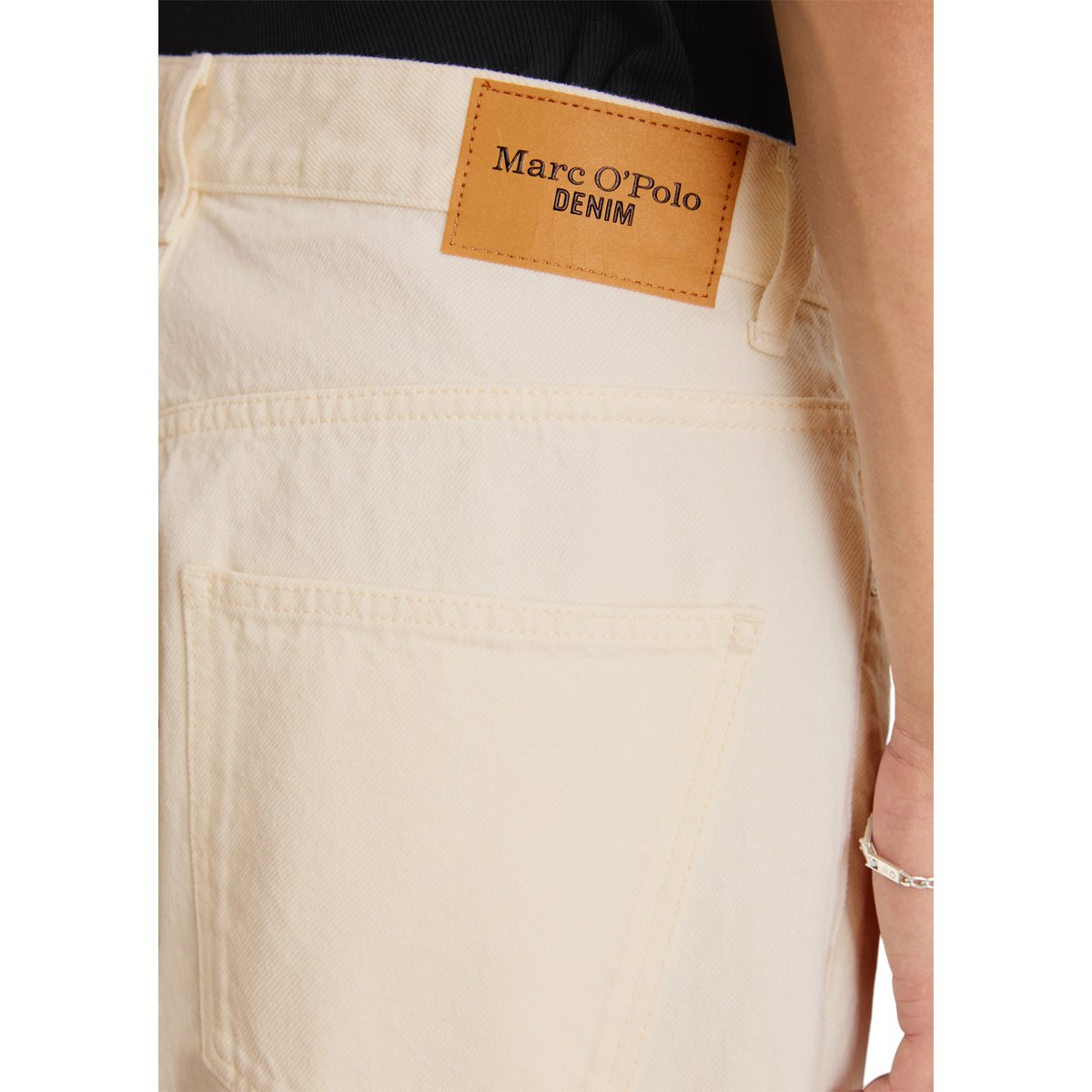Jeans modèle Runne tapered en pur coton bio blanc, MARC O’POLO DENIM