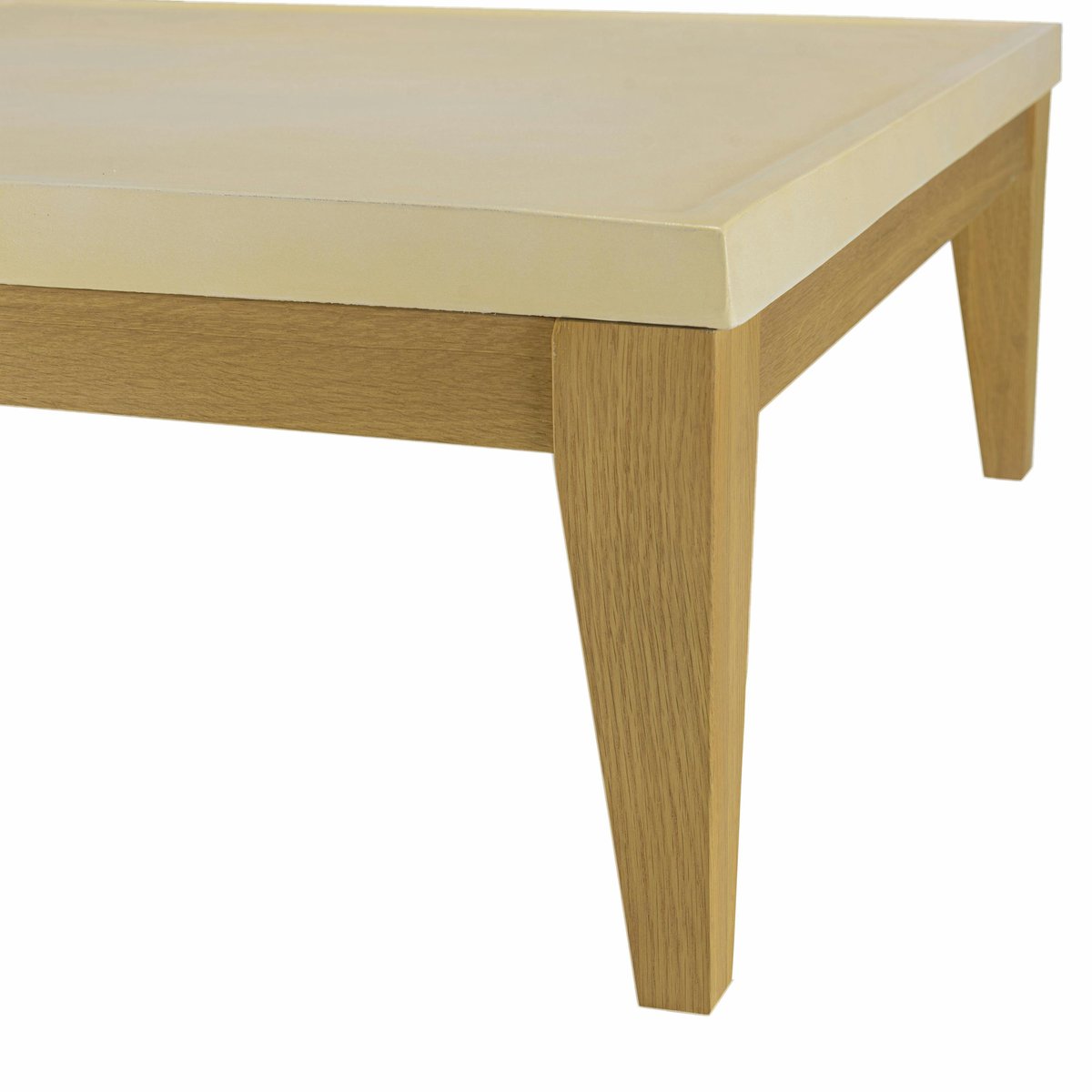 Table basse carrée en béton et chêne 80 cm BRASILIA beige, PIER IMPORT