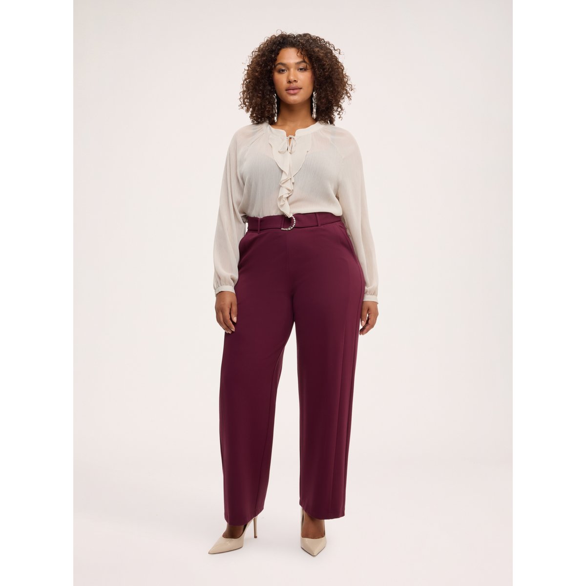 Blouse avec nœud et volant blanc, FIORELLA RUBINO