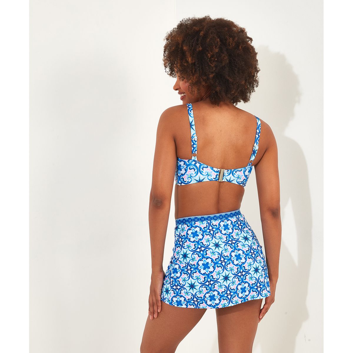 Haut Bikini Imprimé Mosaïque Recyclé bleu multicolore, JOE BROWNS