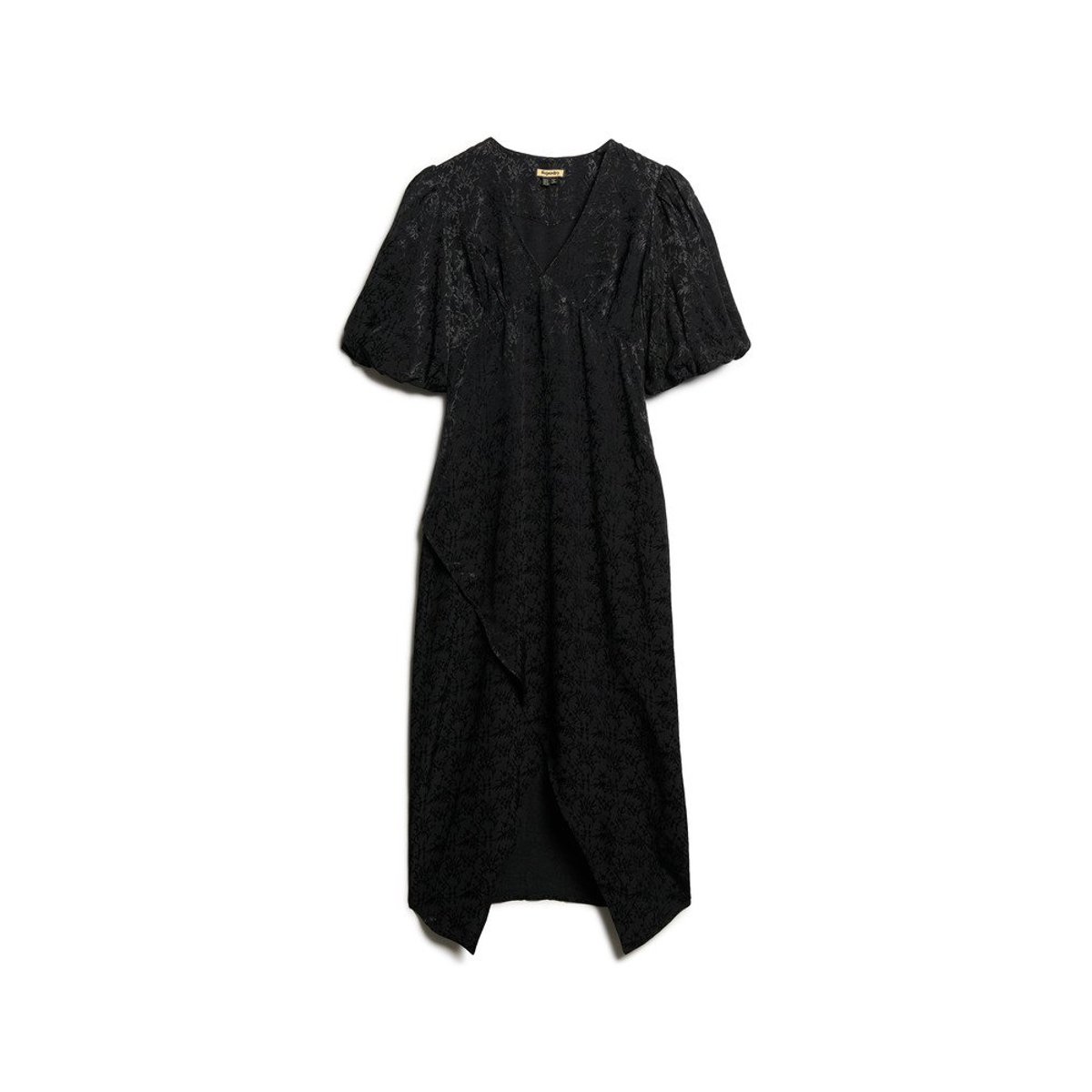 Robe mi-longue à manches courtes noir, SUPERDRY