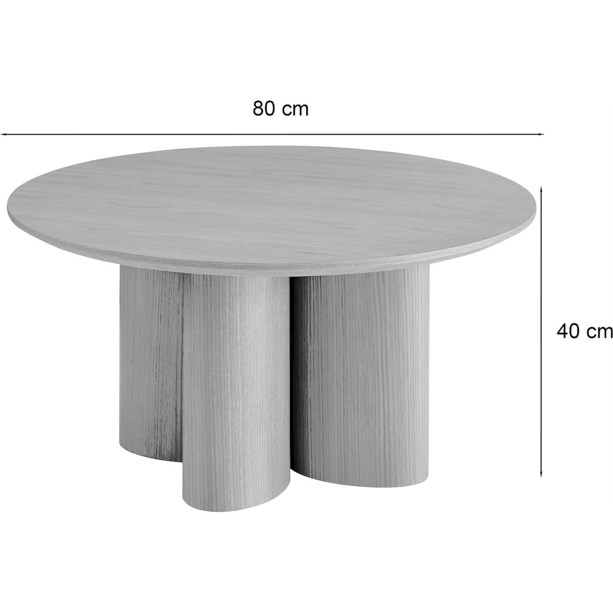 Table basse ronde en placage chêne ETIALLY noyer, RECOLLECTION