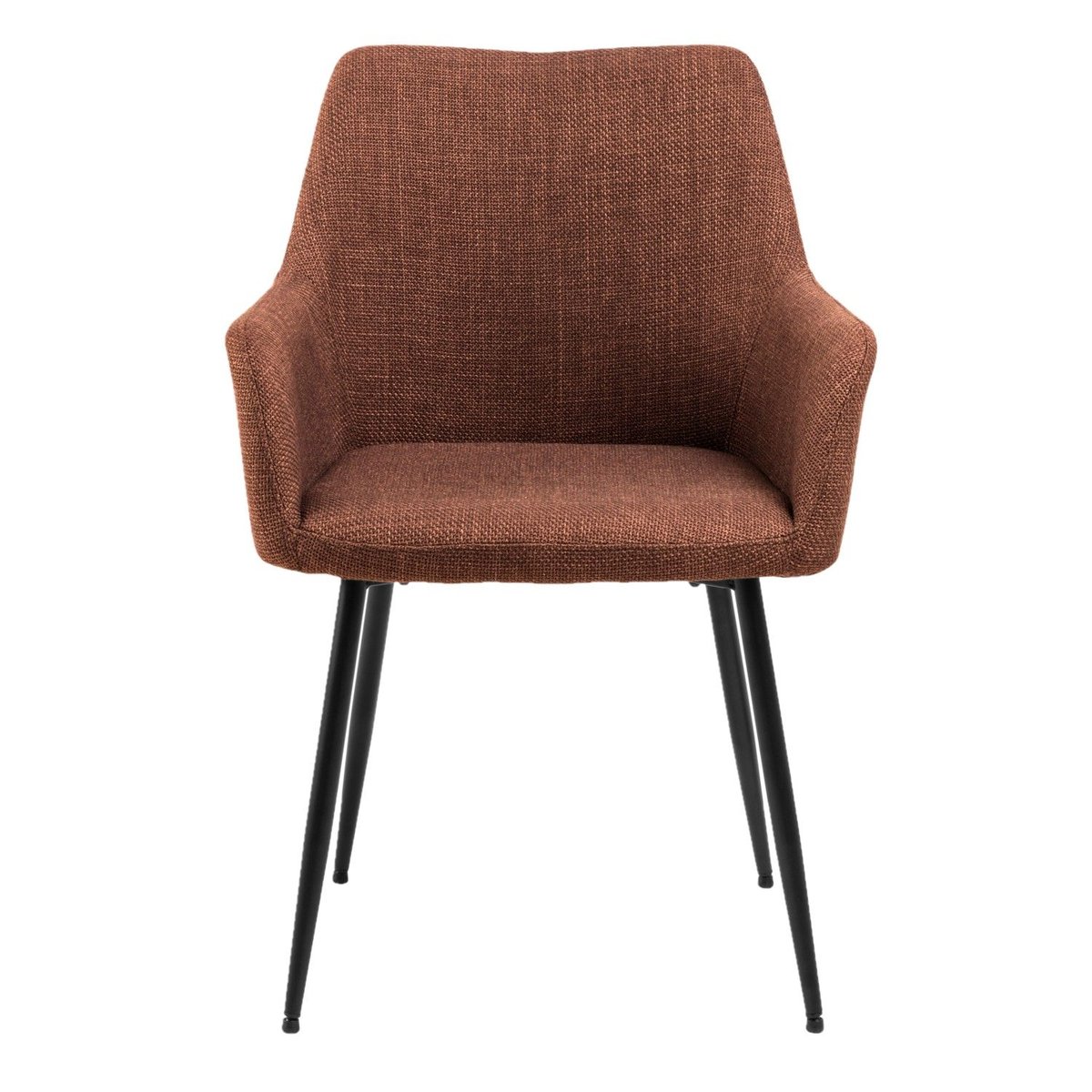 Lot de 2 chaises avec accoudoirs en tissu et acier LIZZY rouge, TOILINUX