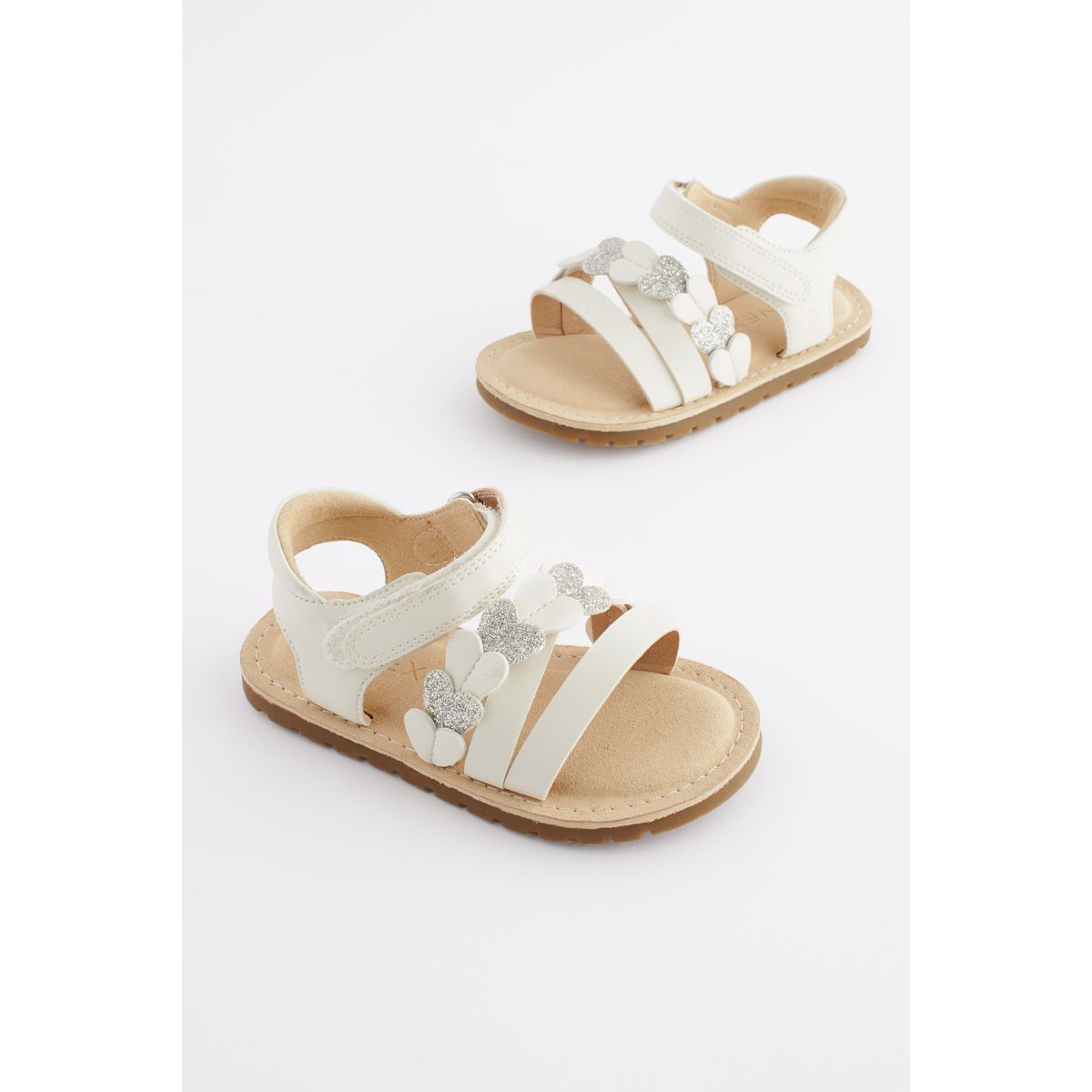 Sandales avec cœur coupe classique blanc, NEXT