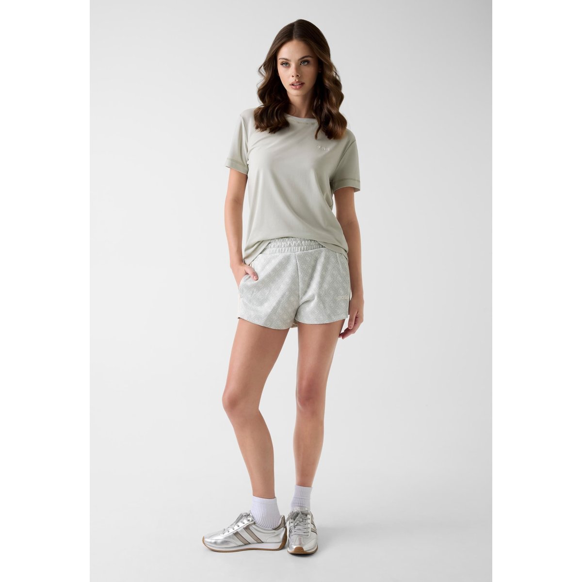 Shorts Logo 4G gris multi, GUESS